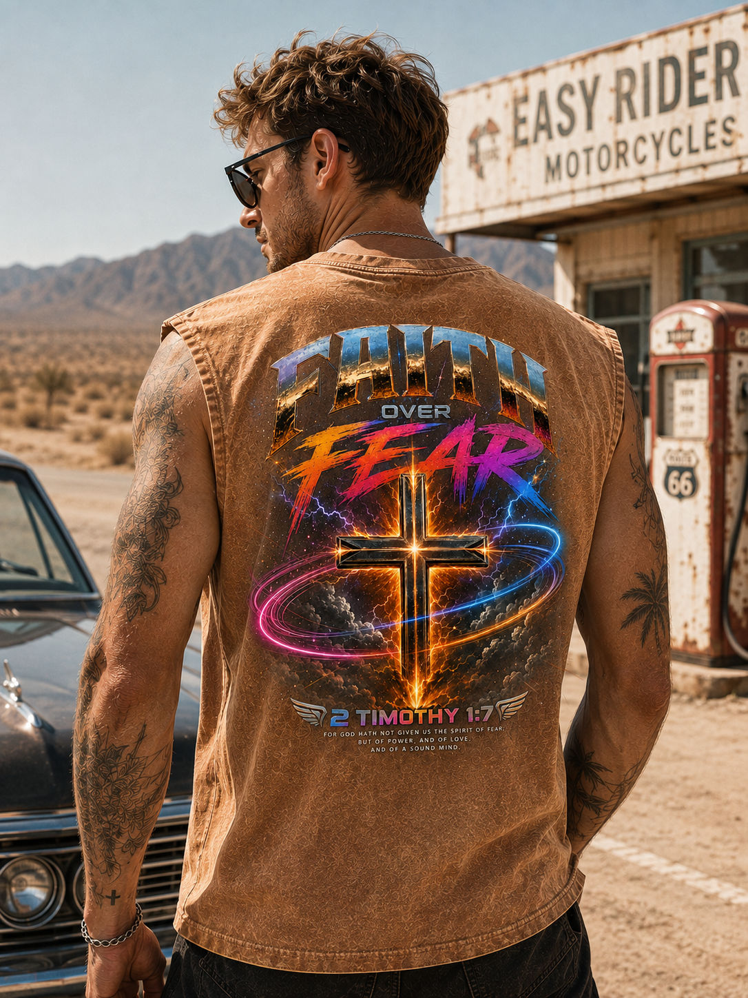 Faith Over Fear Vintage Washed Tank