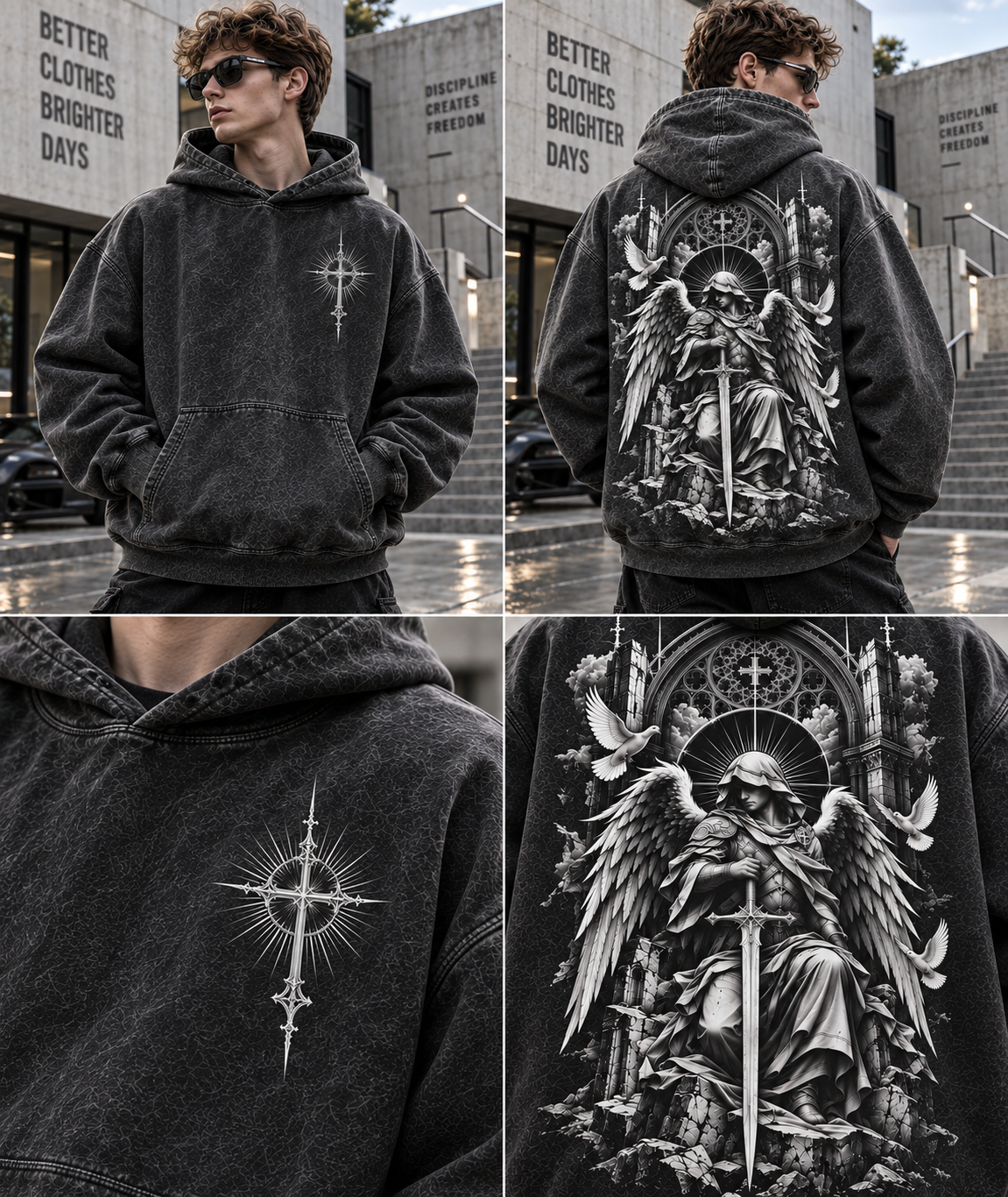 Gothic Guardian Oversized Hoodie