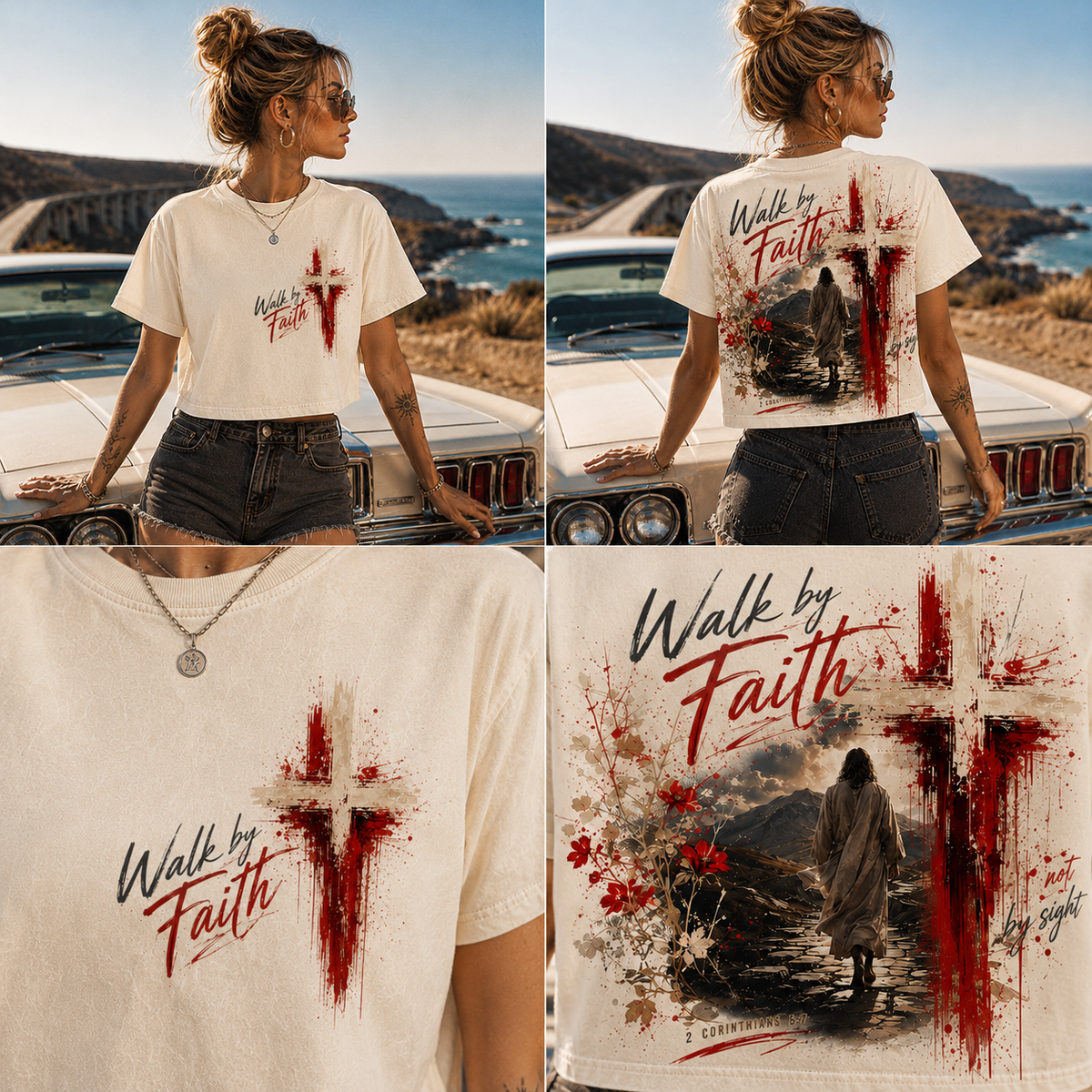 Walk by Faith Vintage Crop Tee