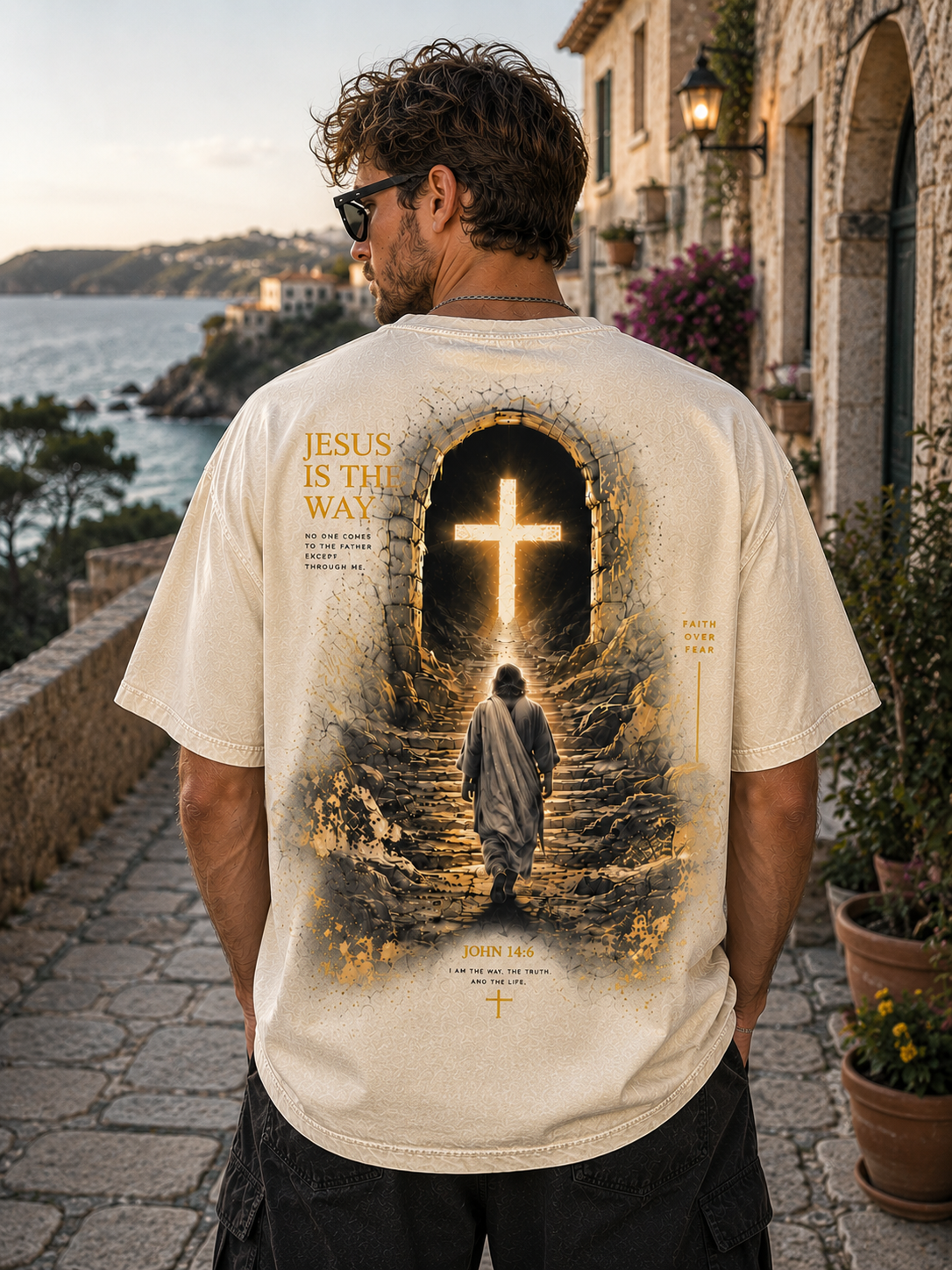 Jesus Is The Way – Vintage Washed Black Graphic Tee
