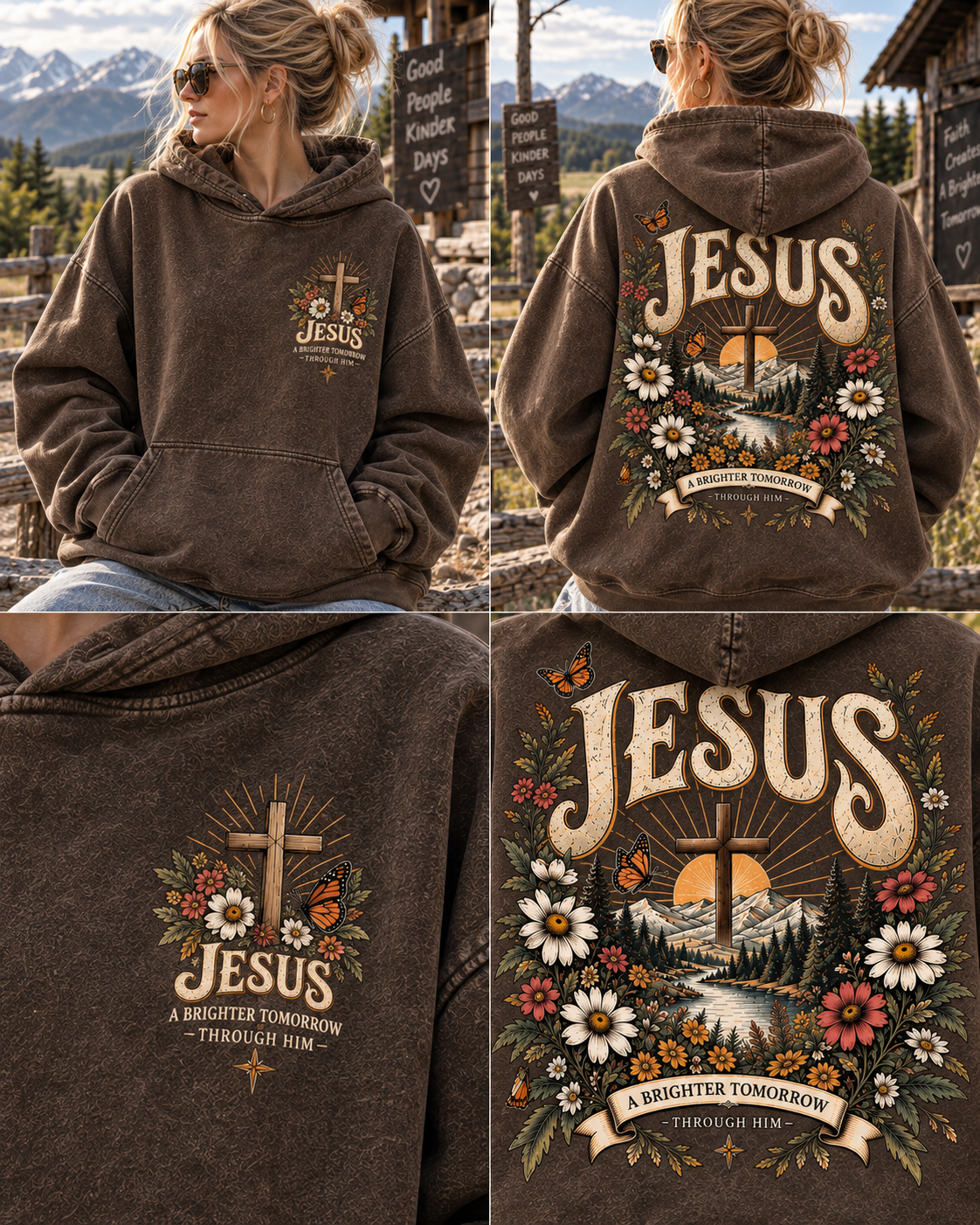 Jesus Vintage Wildflower Hoodie – A Brighter Tomorrow
