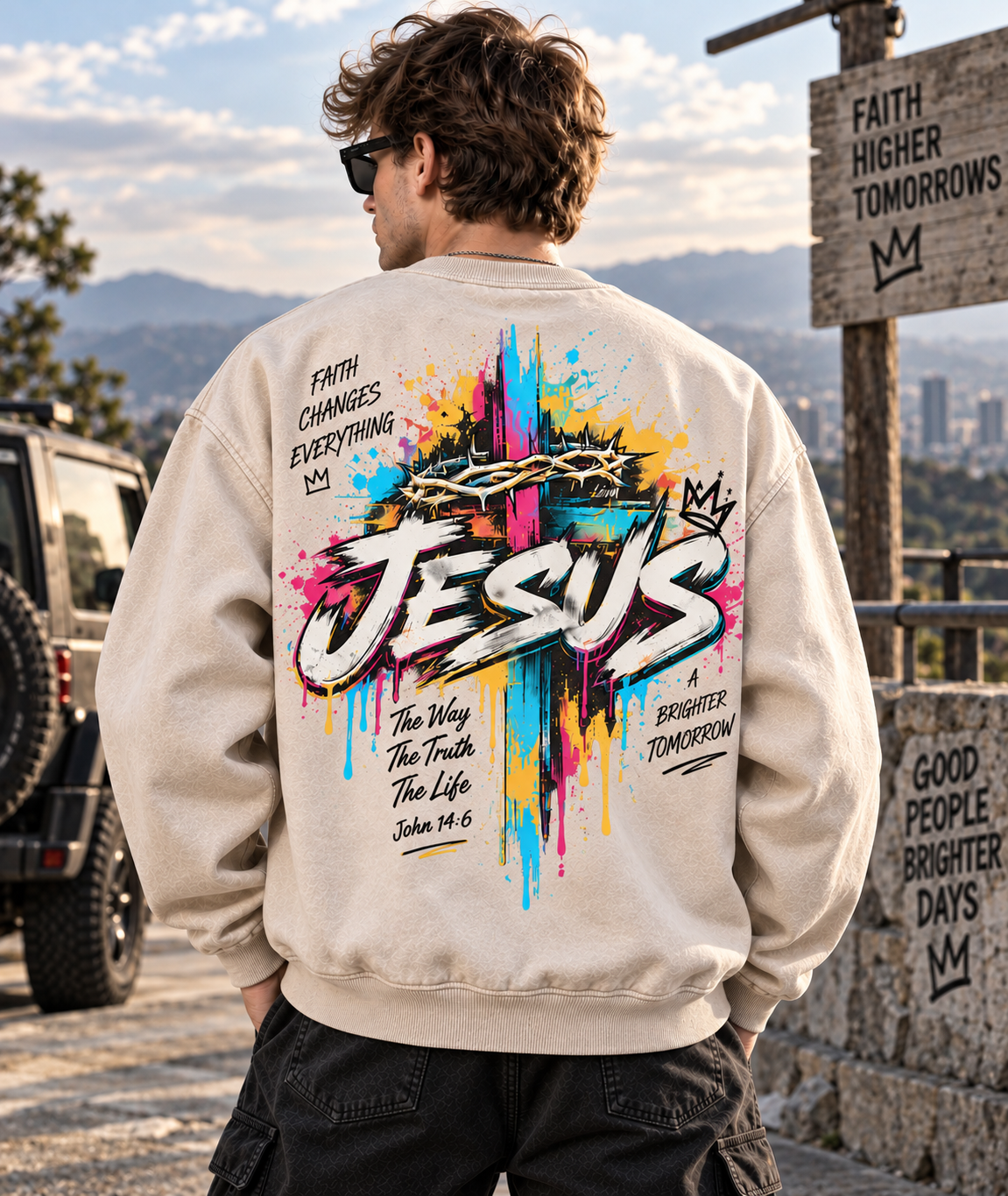 Jesus Faith Vintage Washed Sweatshirt