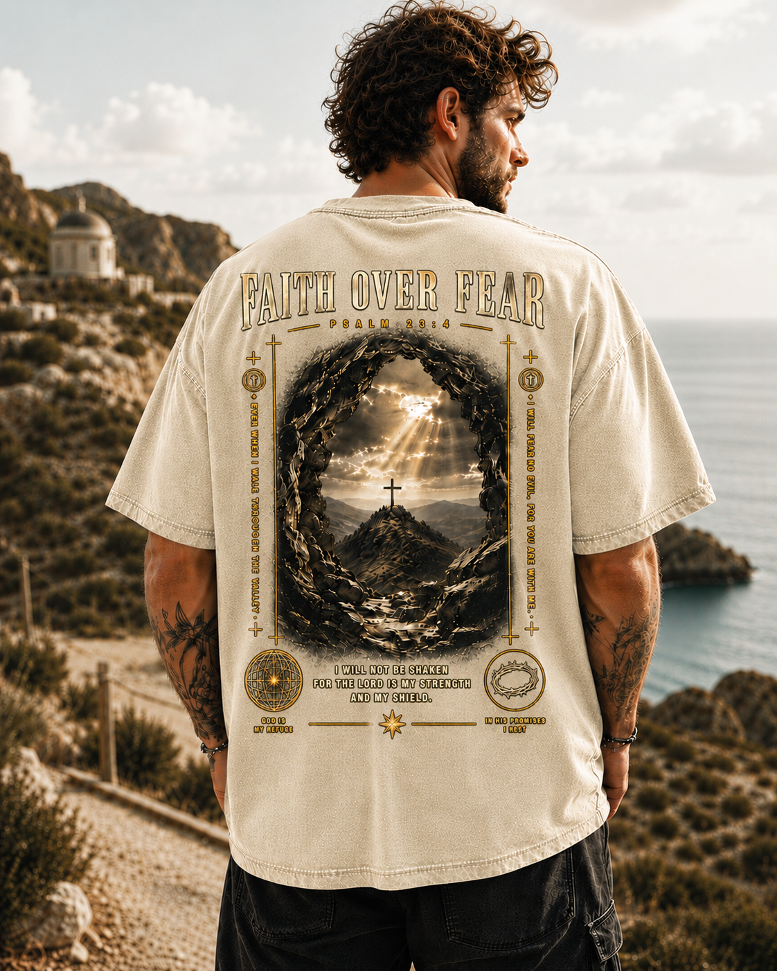 Faith Over Fear Vintage Christian T-Shirt