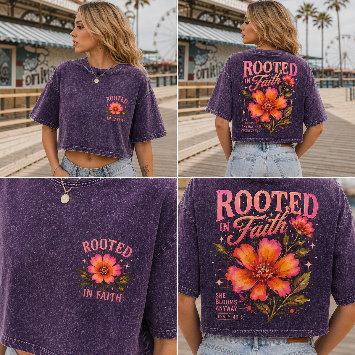 Rooted in Faith – Vintage Floral Crop Top