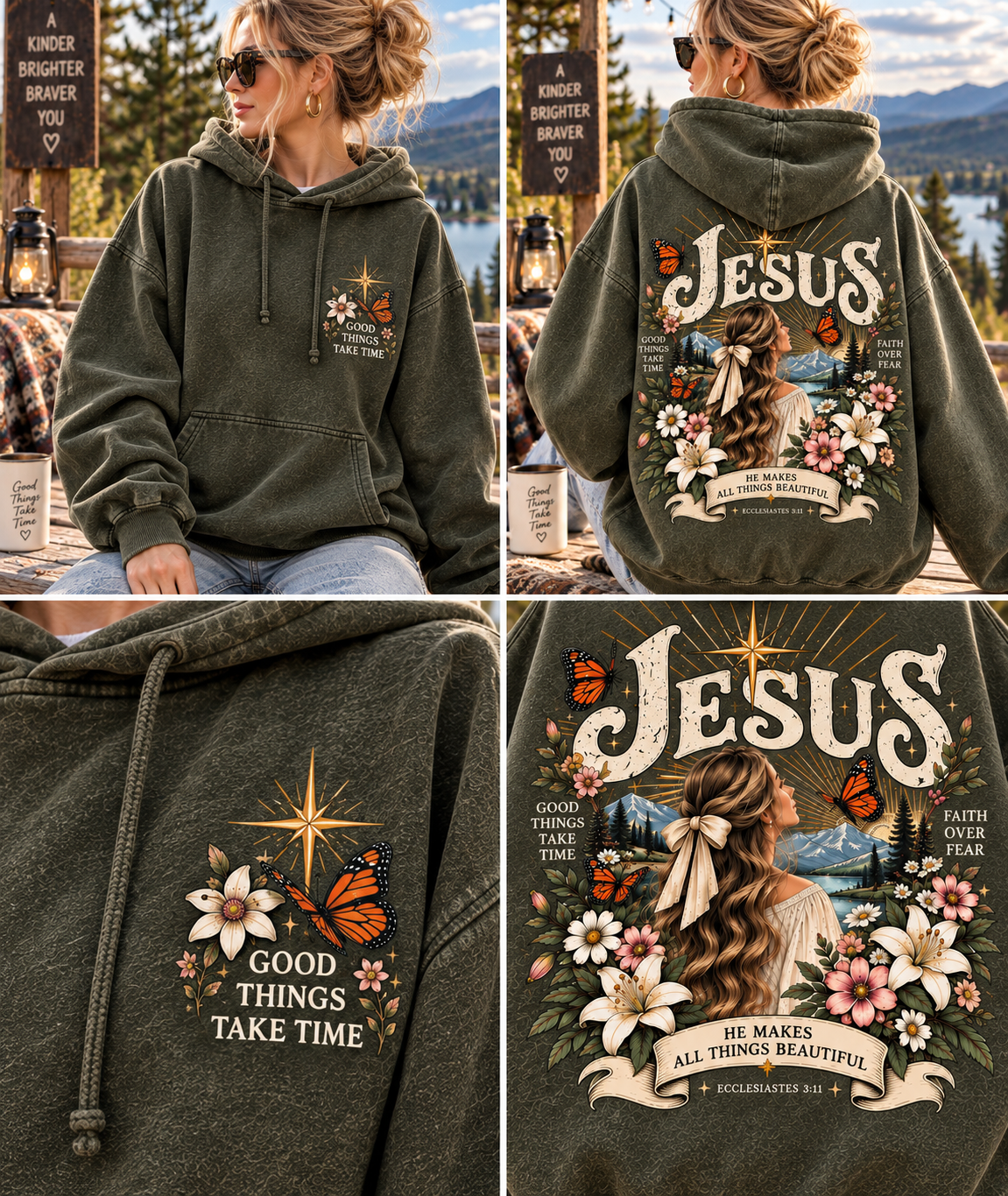 Vintage Faith & Butterfly Hoodie