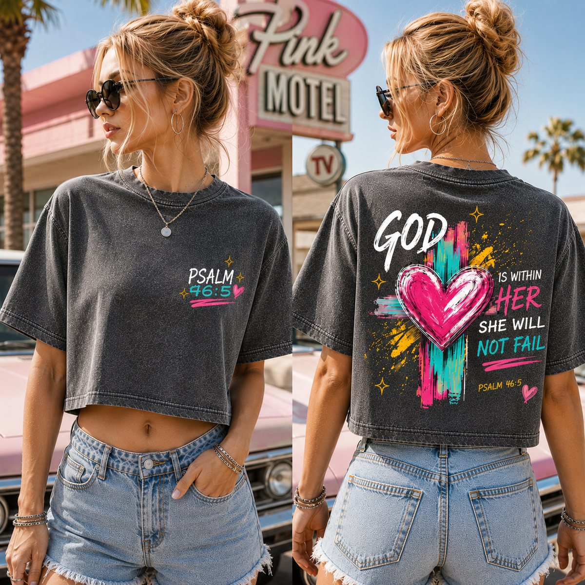 God Is Within Her – Vintage Faith Crop Top