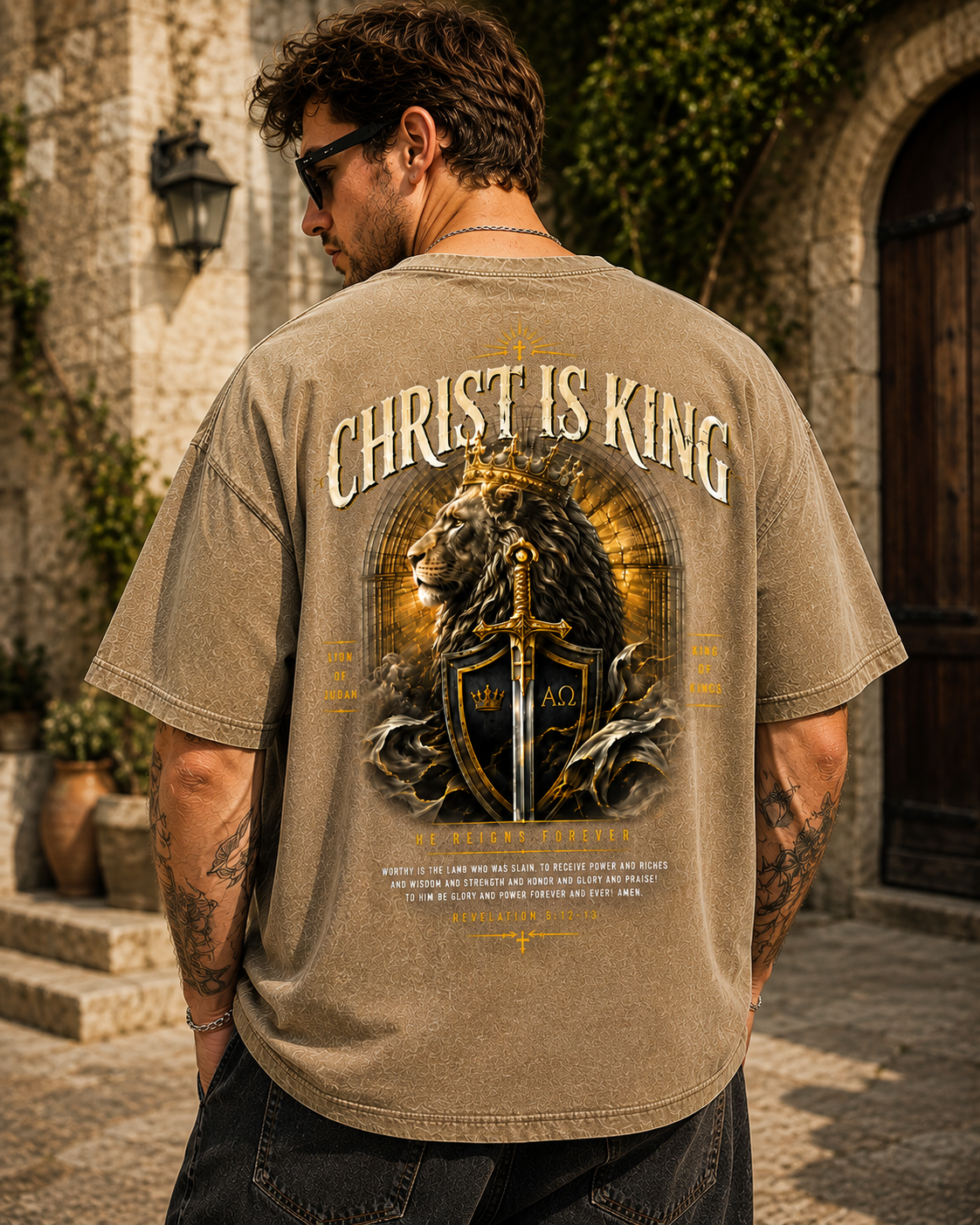 Christ Is King Vintage Washed Tee