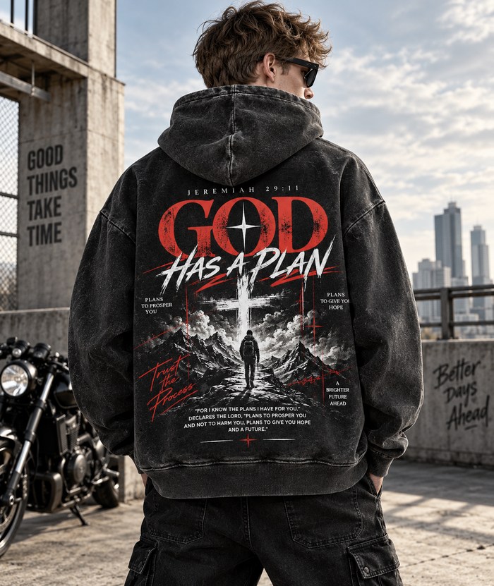 GOD Has a Plan – Vintage Faith Hoodie