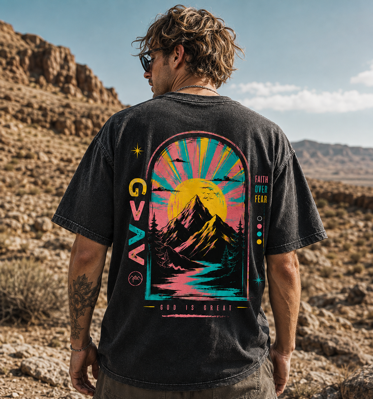 Retro Mountain Faith Graphic Tee