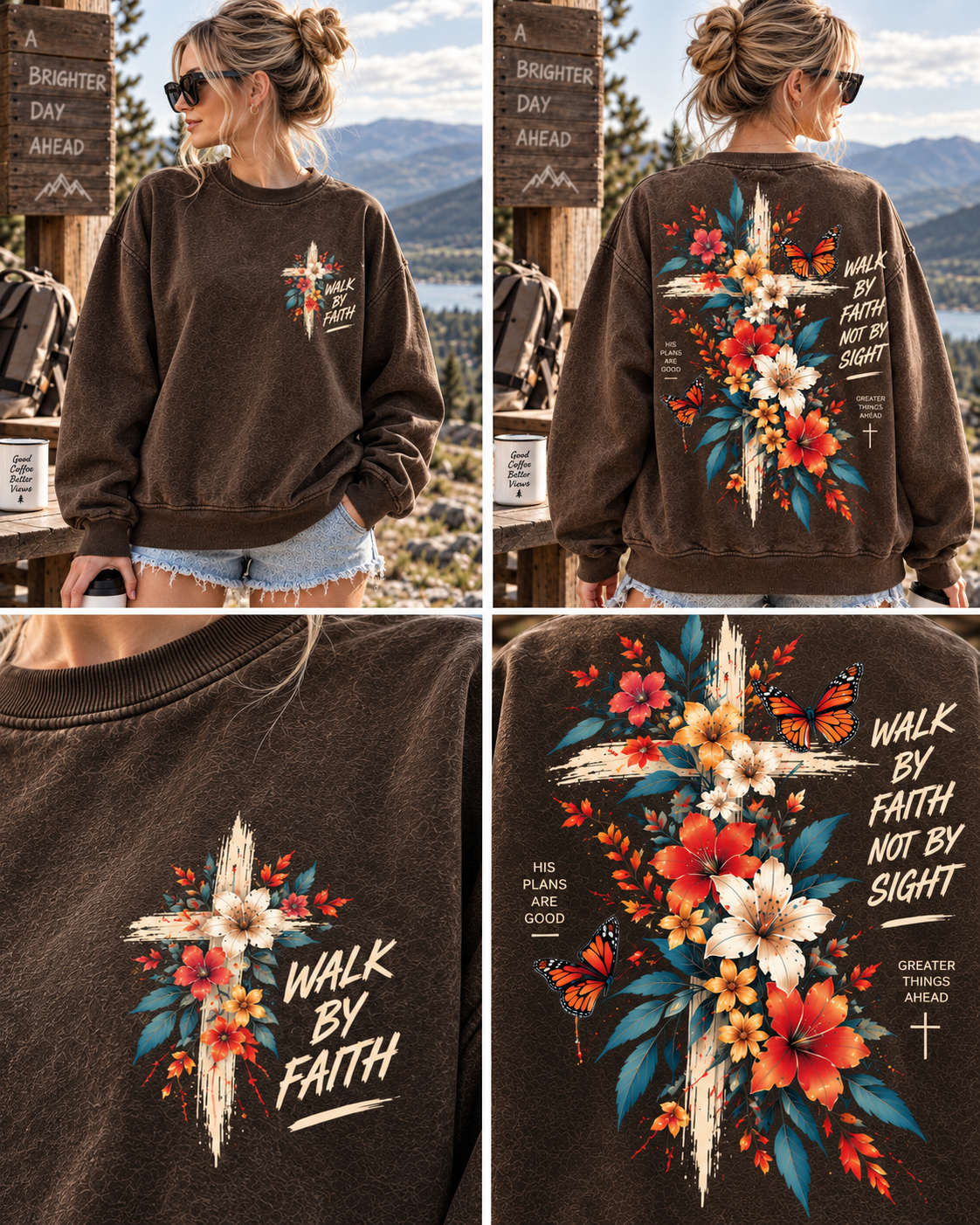 Walk by Faith Floral Sweatshirt