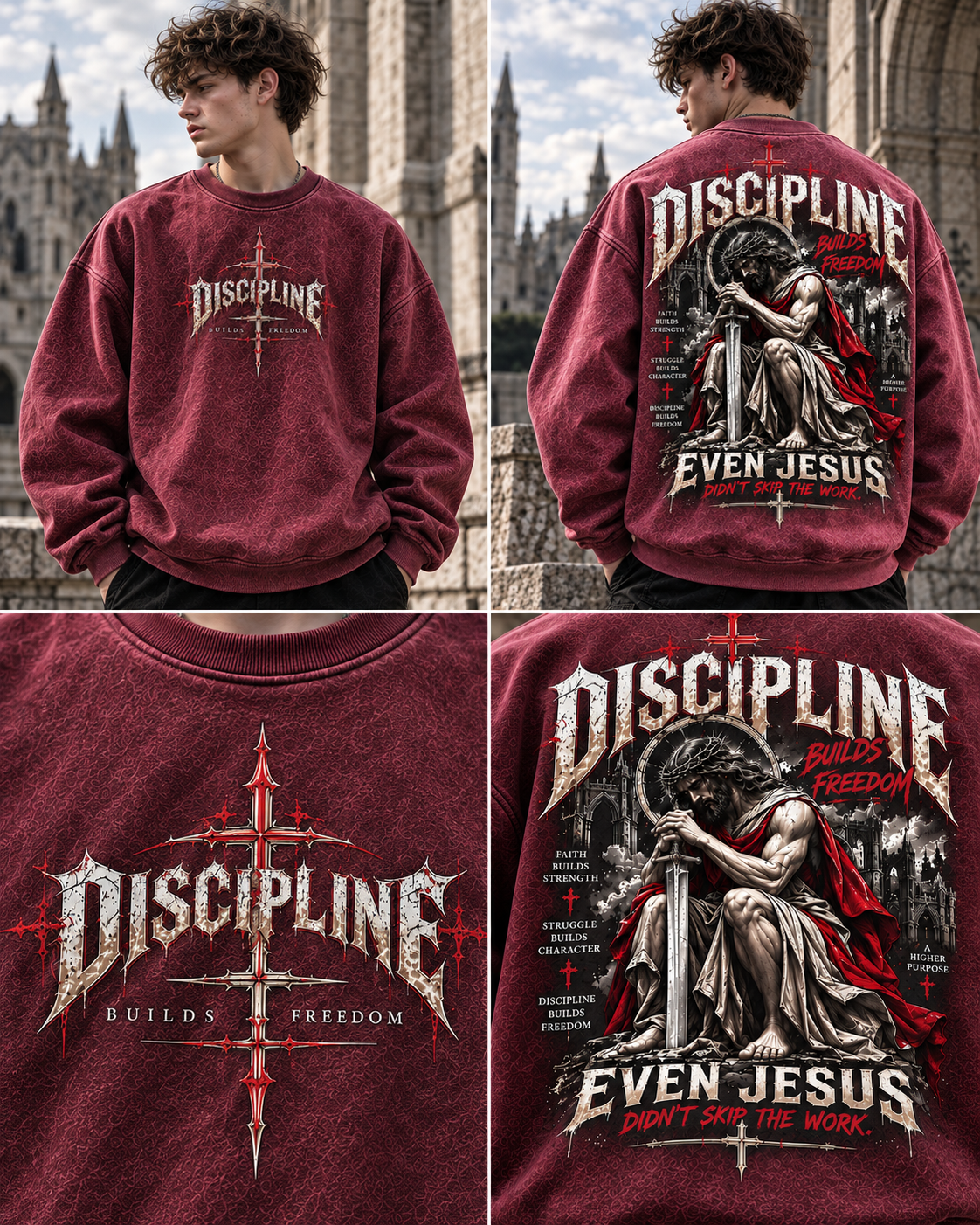 Discipline Builds Freedom – Vintage Gothic Sweatshirt
