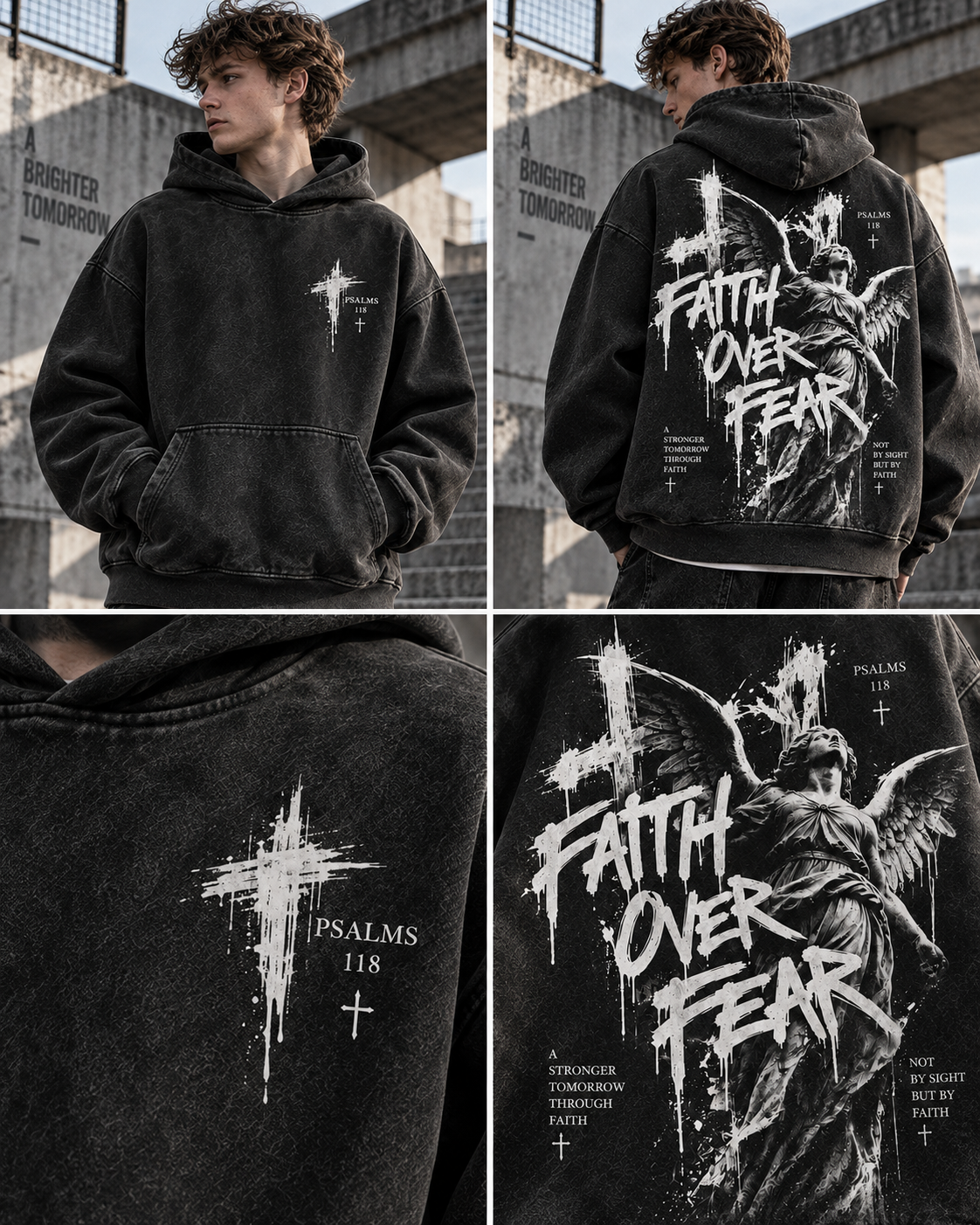 Faith Over Fear – Vintage Washed Hoodie