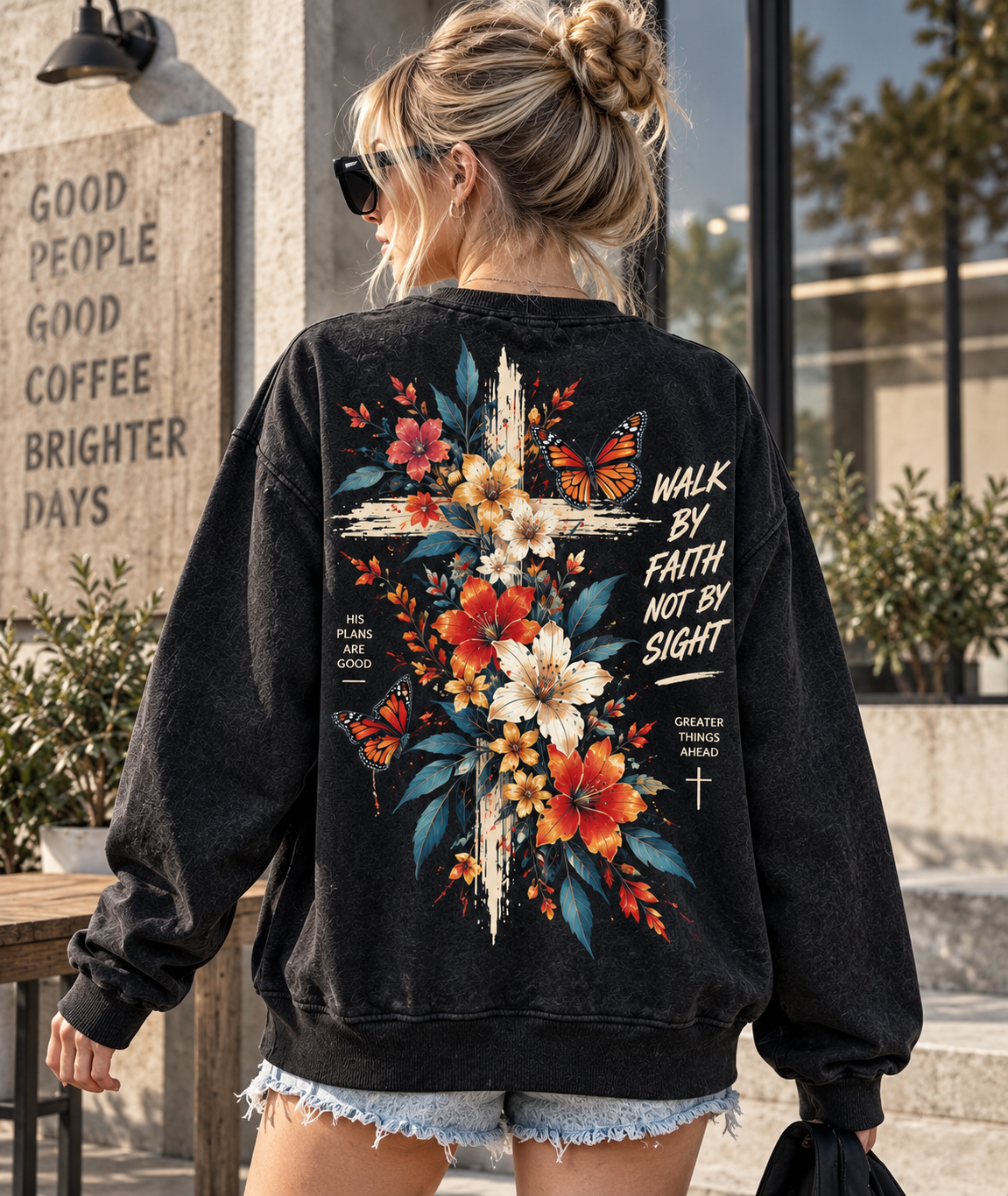 Walk by Faith Floral Sweatshirt