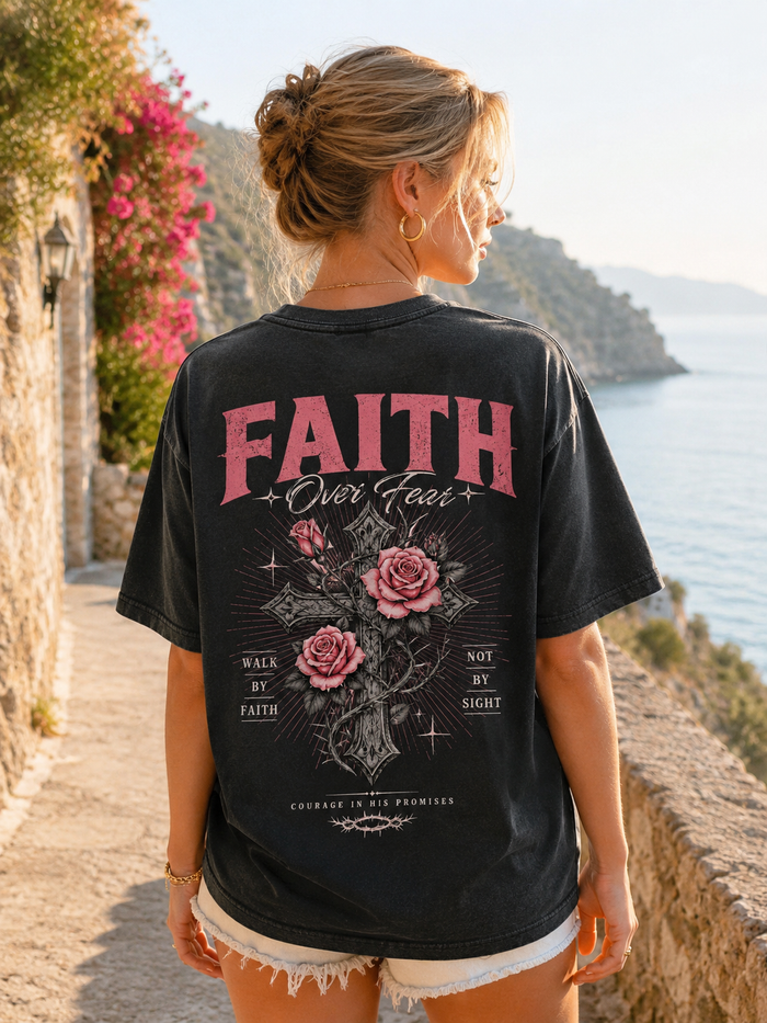 Faith Over Fear Vintage Washed T-Shirt