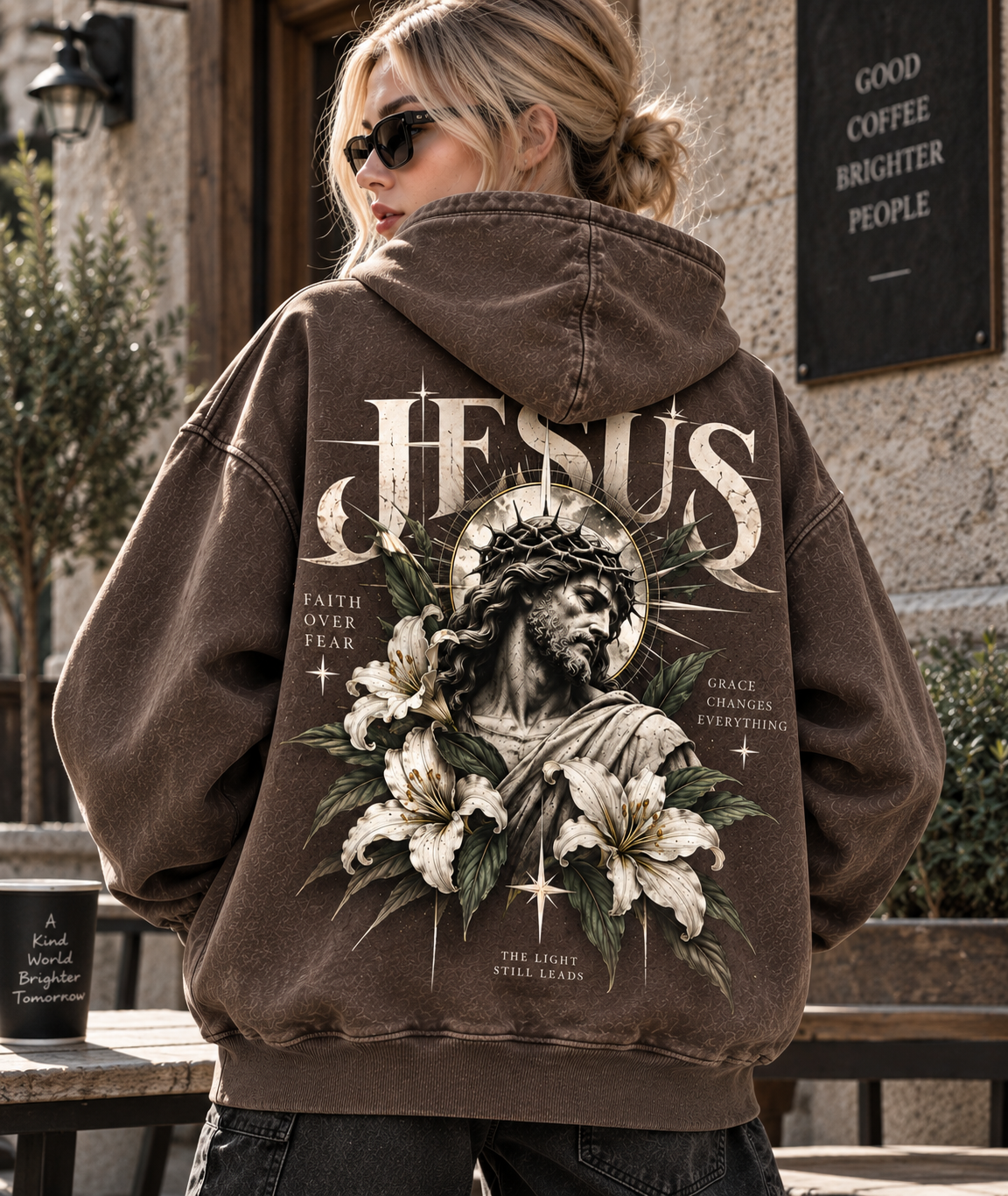 JESUS Faith Over Fear Vintage Hoodie