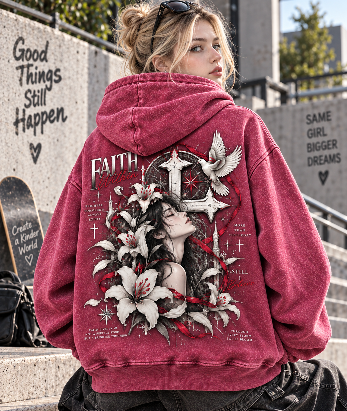 FAITH WITHIN – Vintage Gothic Hoodie