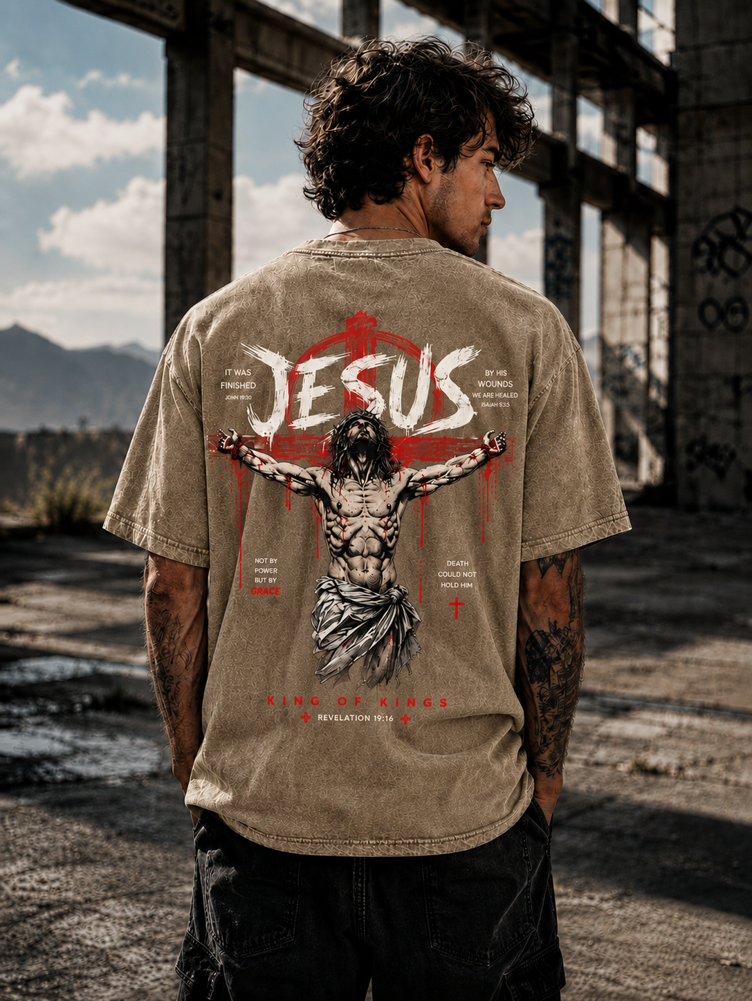 Vintage Jesus Graphic Oversized T-Shirt – Unisex