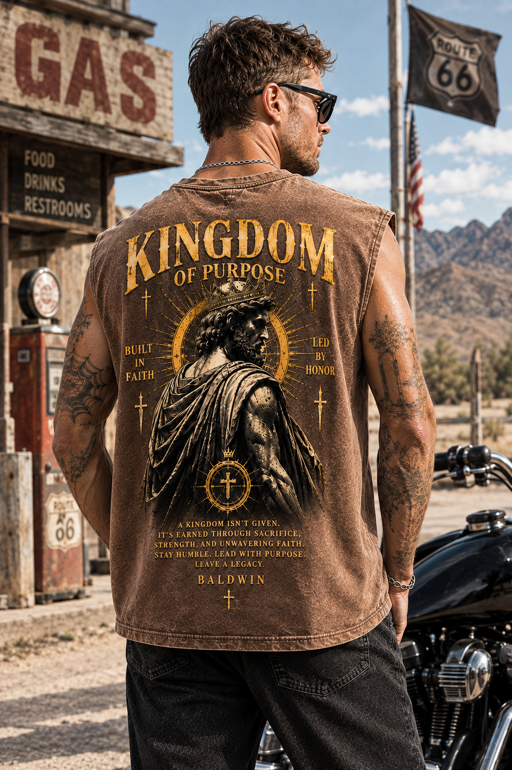Washed Black Kingdom Muscle Tee