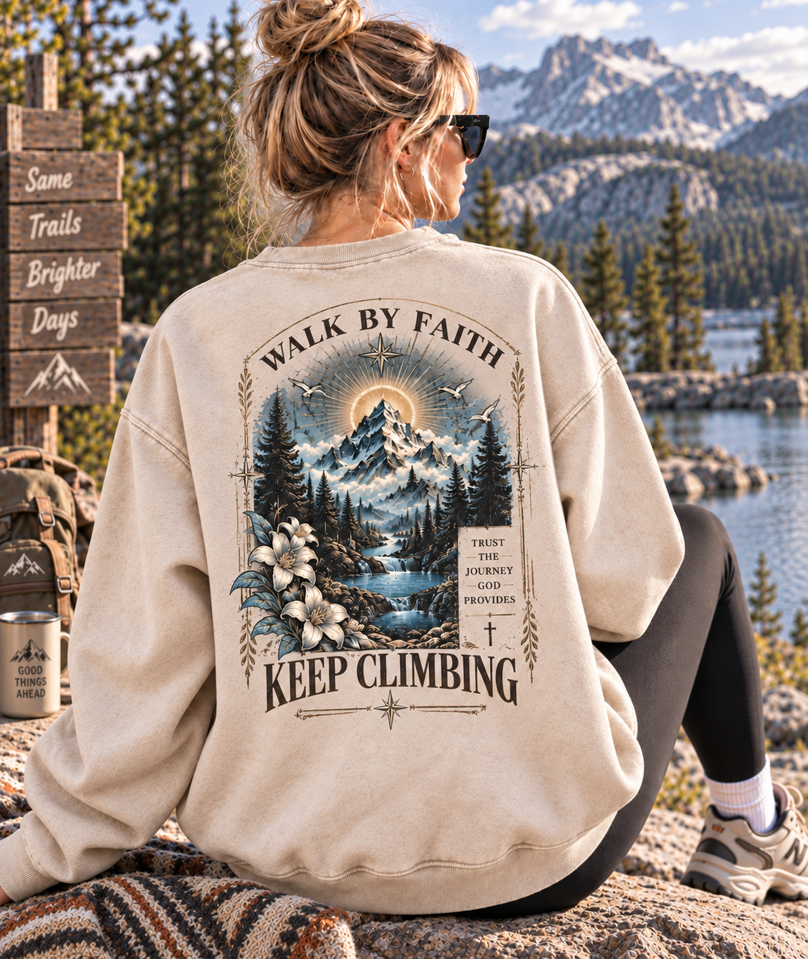 Walk by Faith Vintage Mountain Sweatshirt
