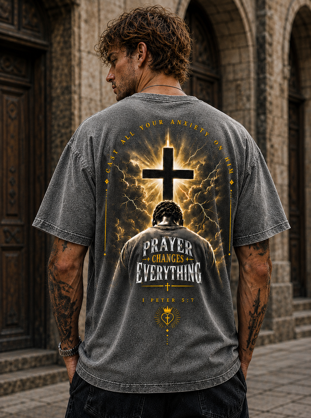 Prayer Changes Everything – Christian Cross T-Shirt