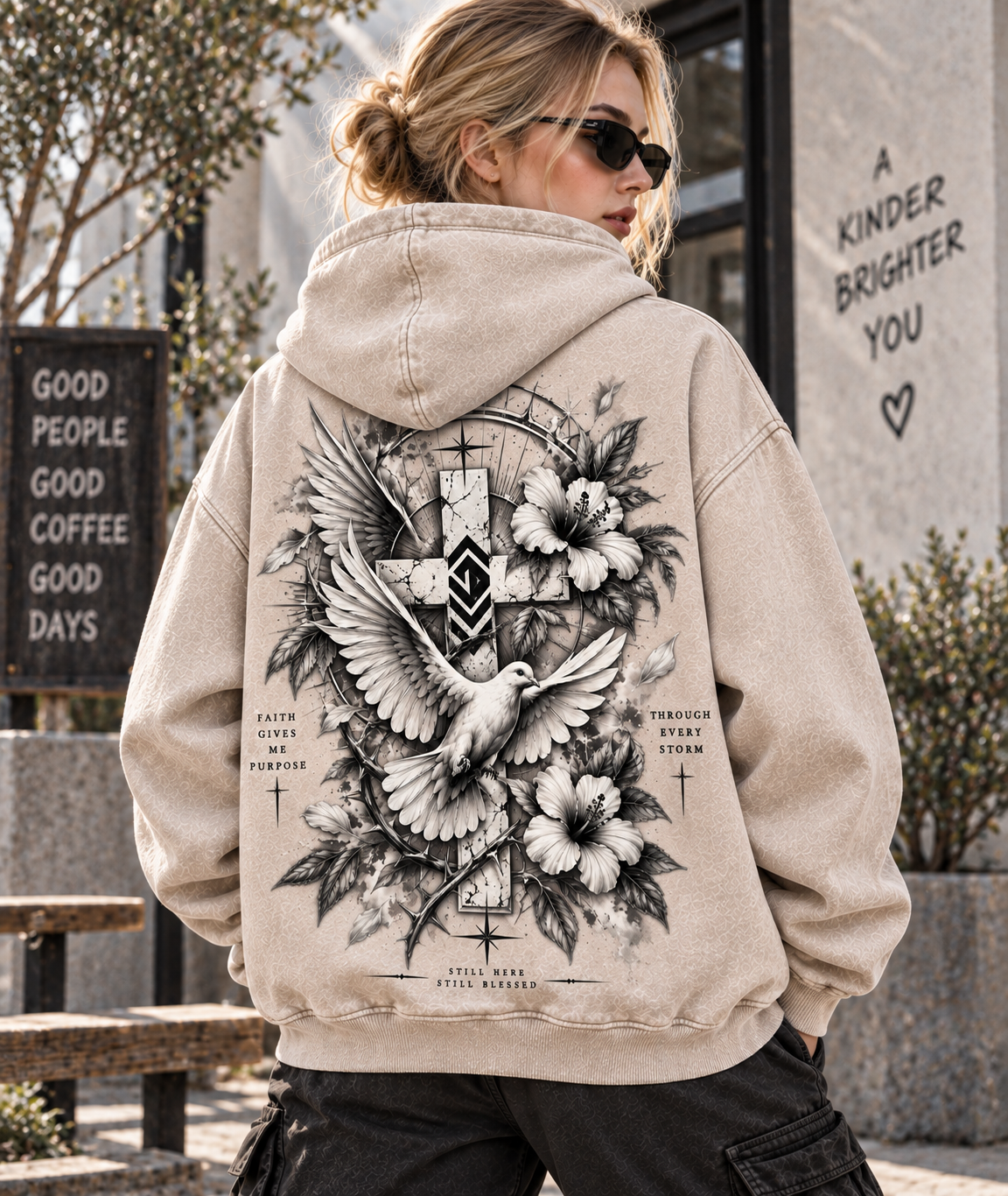 Faith Still Blessed – Vintage Dove Hoodie