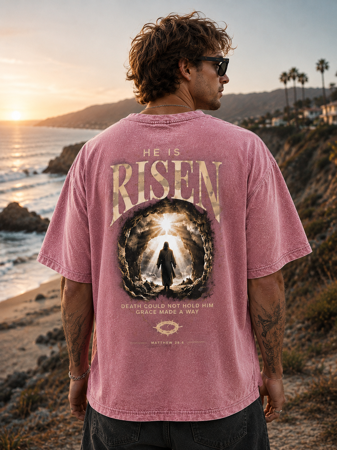He Is Risen Vintage Graphic Tee