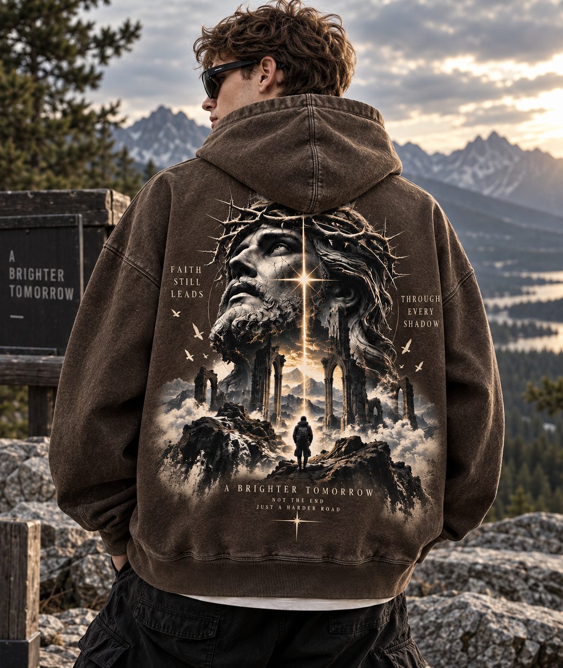 Faith Still Leads – Vintage Mountain Hoodie