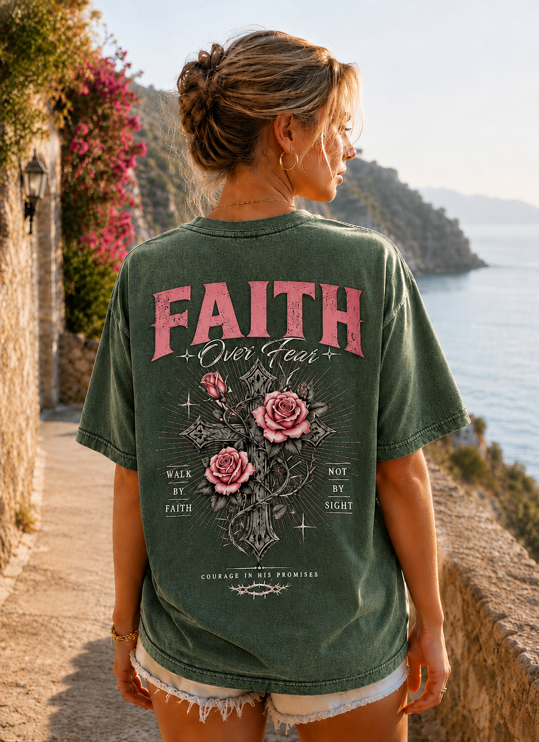Faith Over Fear Vintage Washed T-Shirt