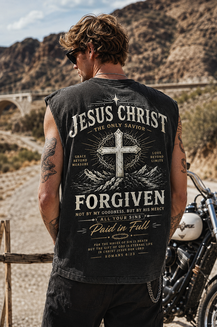 Jesus Christ Forgiven Vintage Wash Tank