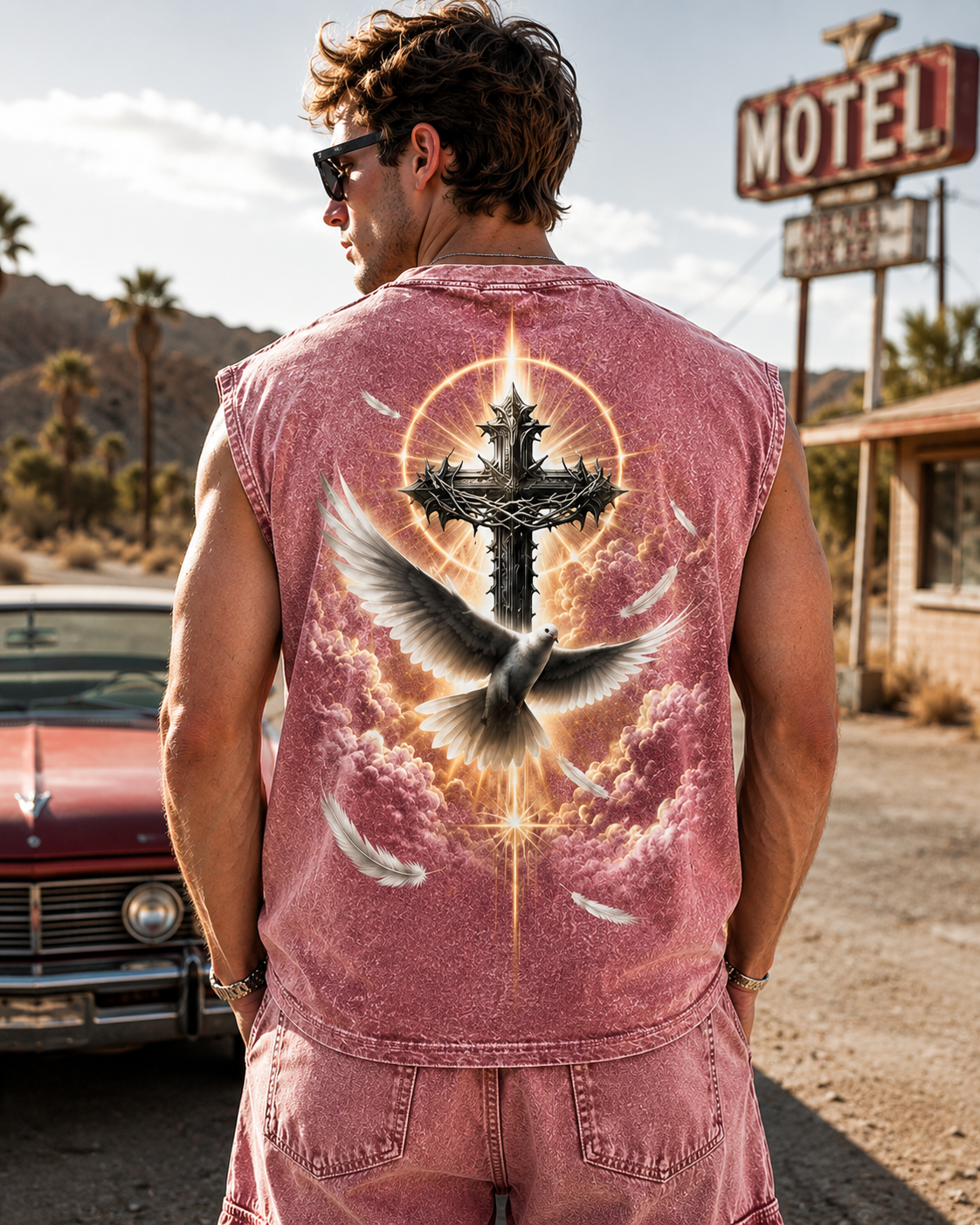 Faith Over Fear – Washed Black Muscle Tee