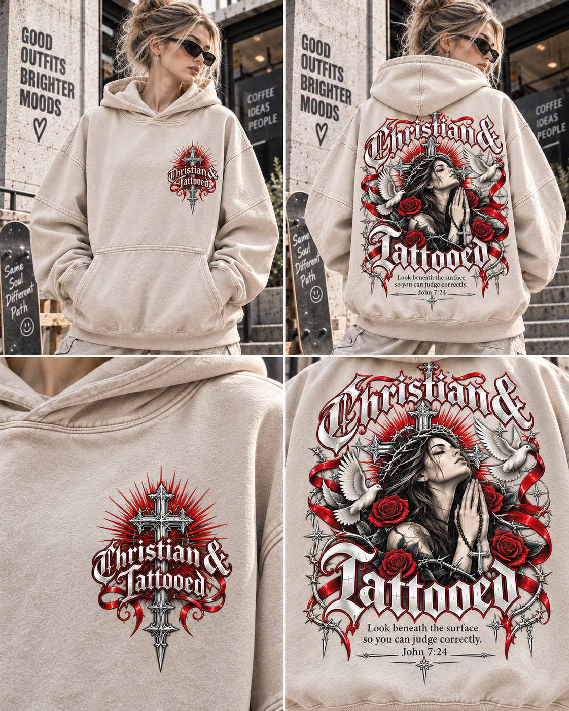 Christian & Tattooed – Vintage Gothic Hoodie