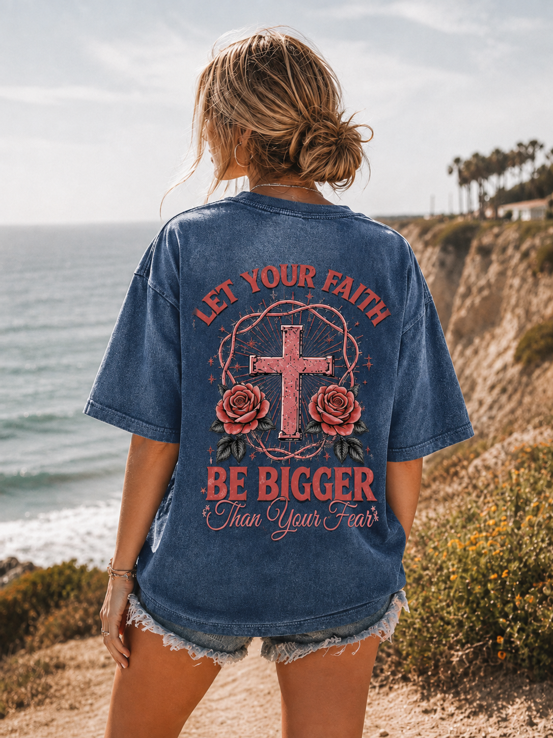 Faith Over Fear – Vintage Washed Graphic Tee