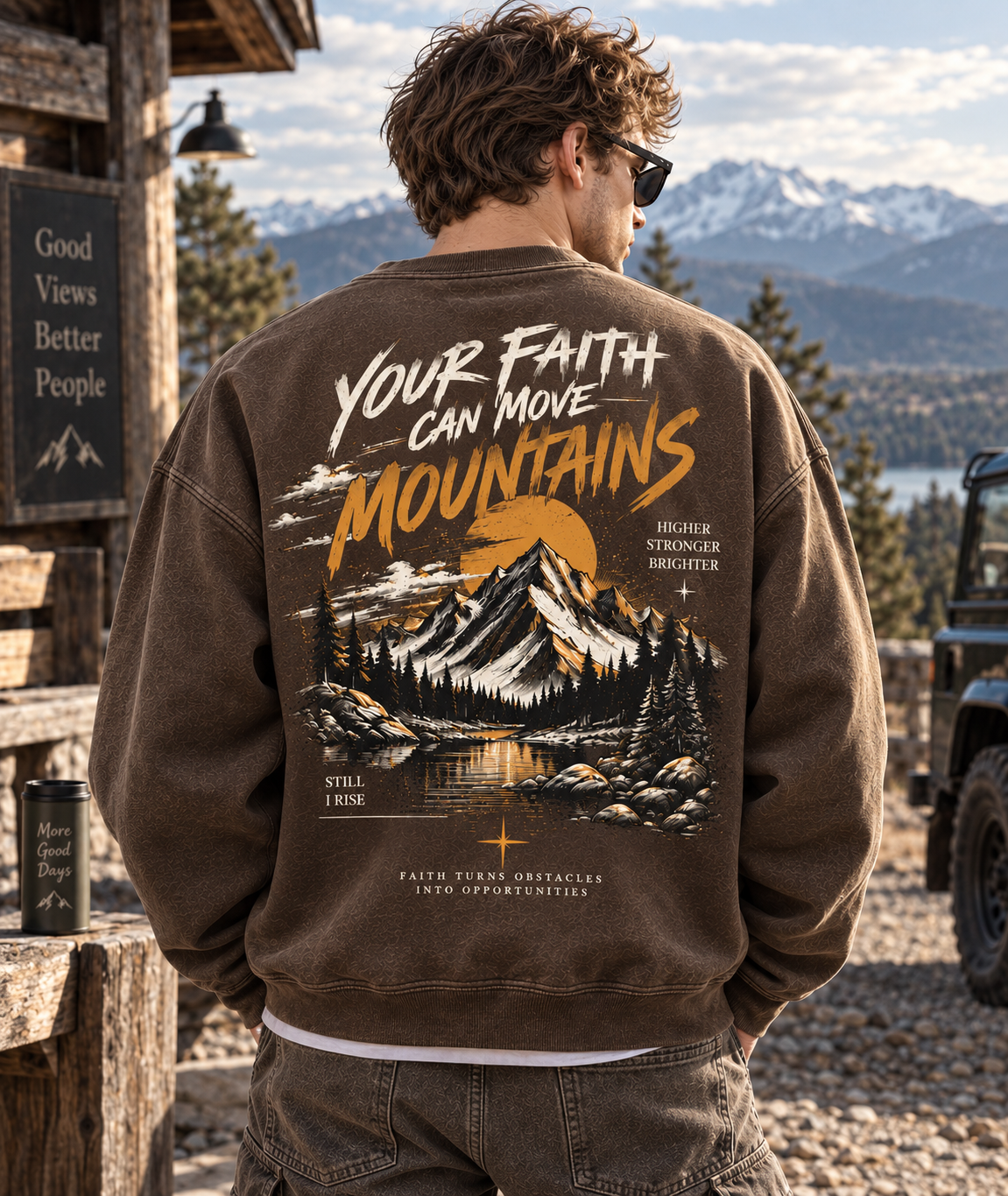 Faith Over Mountains – Vintage Outdoor Sweatshirt