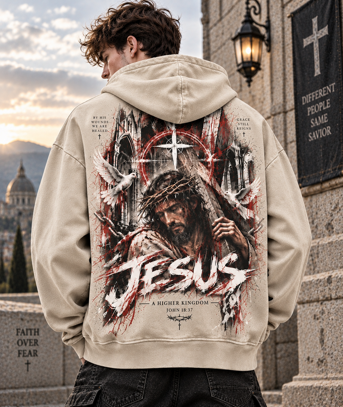 Jesus Higher Kingdom Vintage Hoodie
