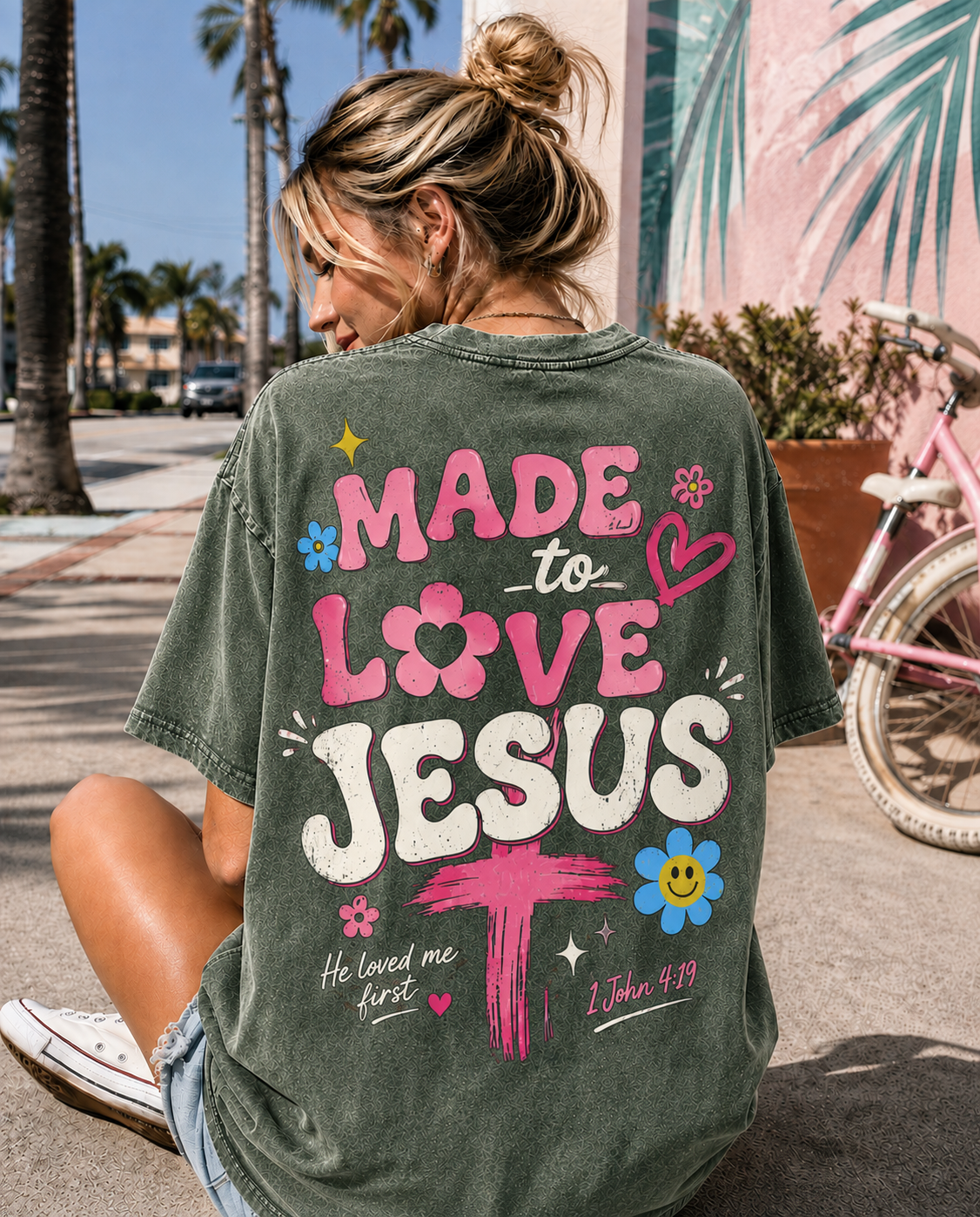 Made to Love Jesus – Vintage Washed Graphic T-Shirt