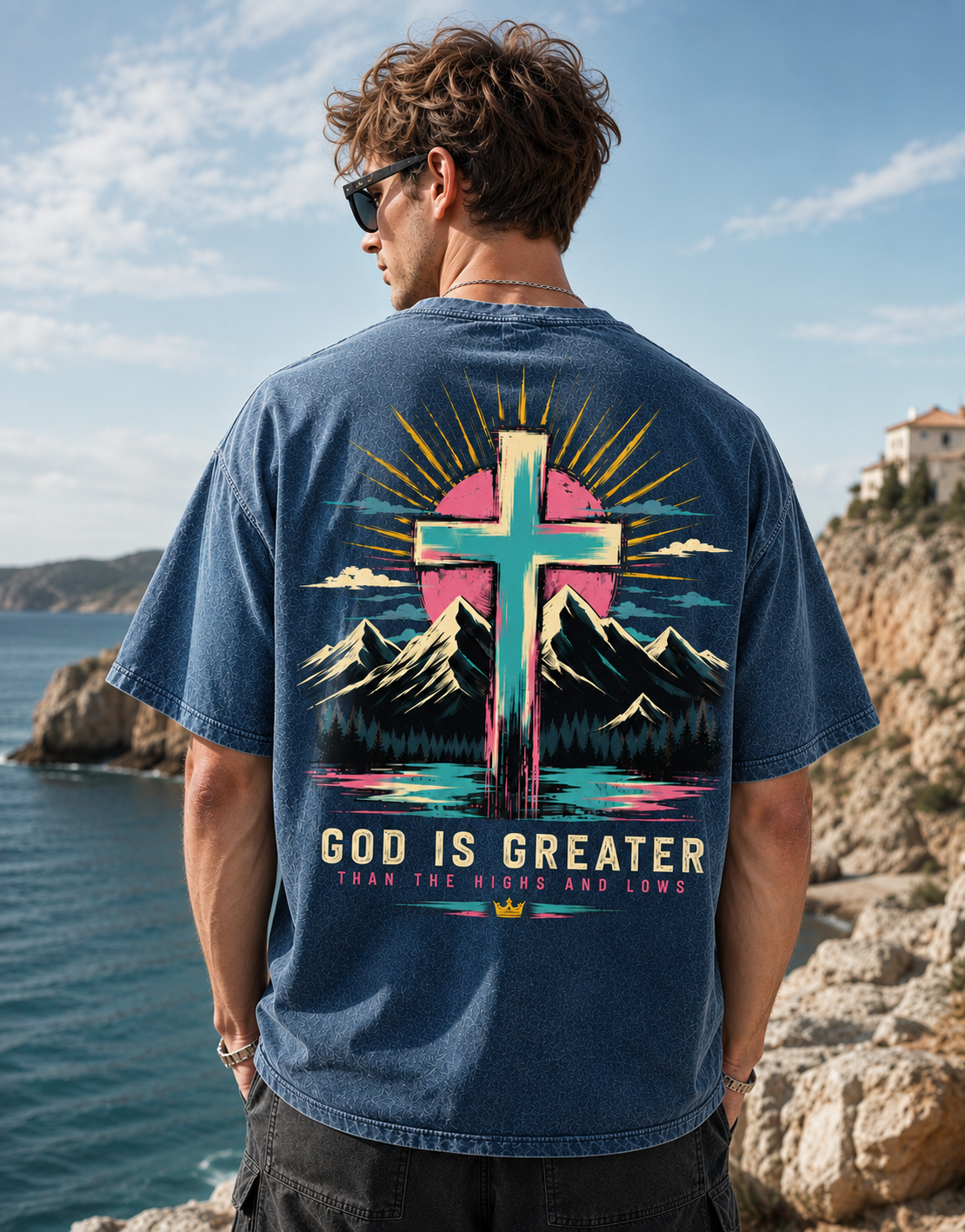 God Is Greater Vintage Cross Tee