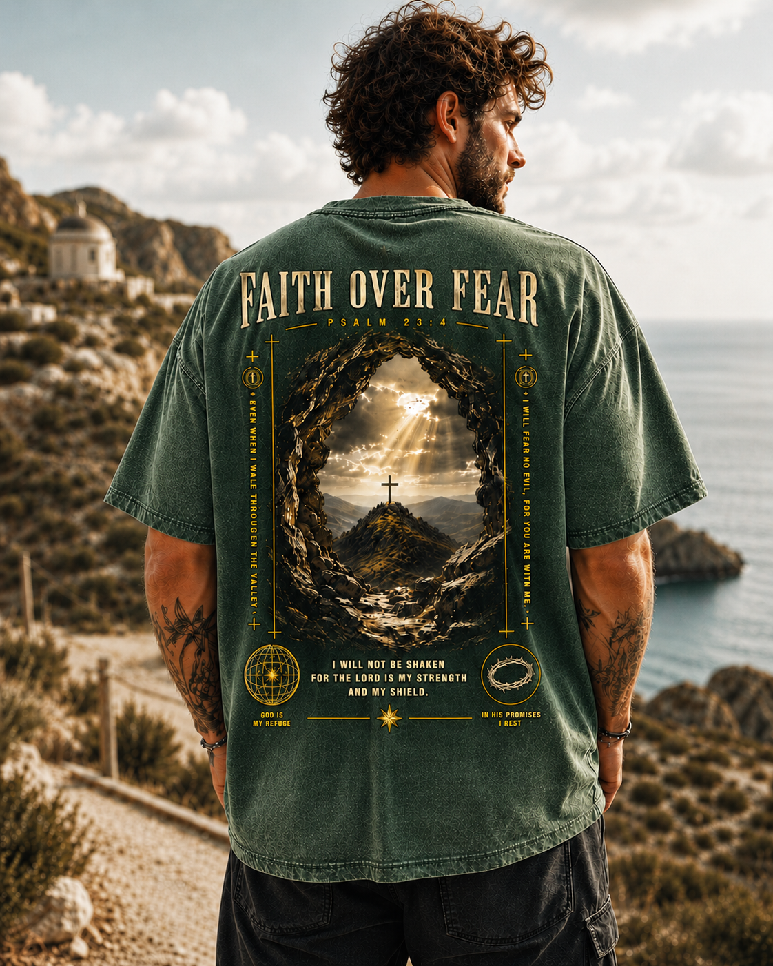 Faith Over Fear Vintage Christian T-Shirt