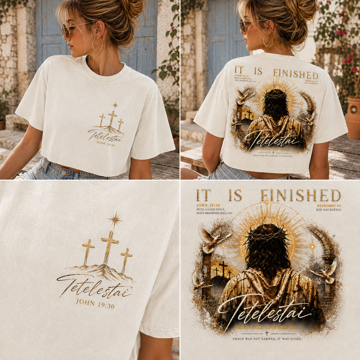 Tetelestai Faith Vintage Crop Top – It Is Finished