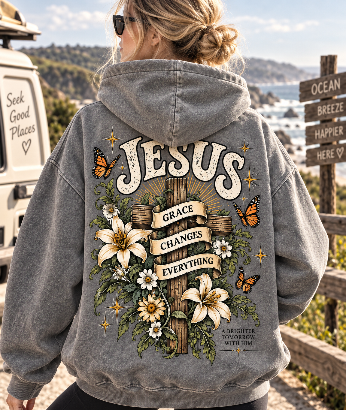 Jesus Grace Changes Everything – Vintage Christian Hoodie