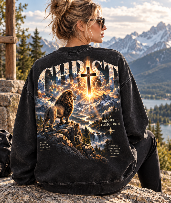 Christ Mountain Faith – Vintage Graphic Sweatshirt