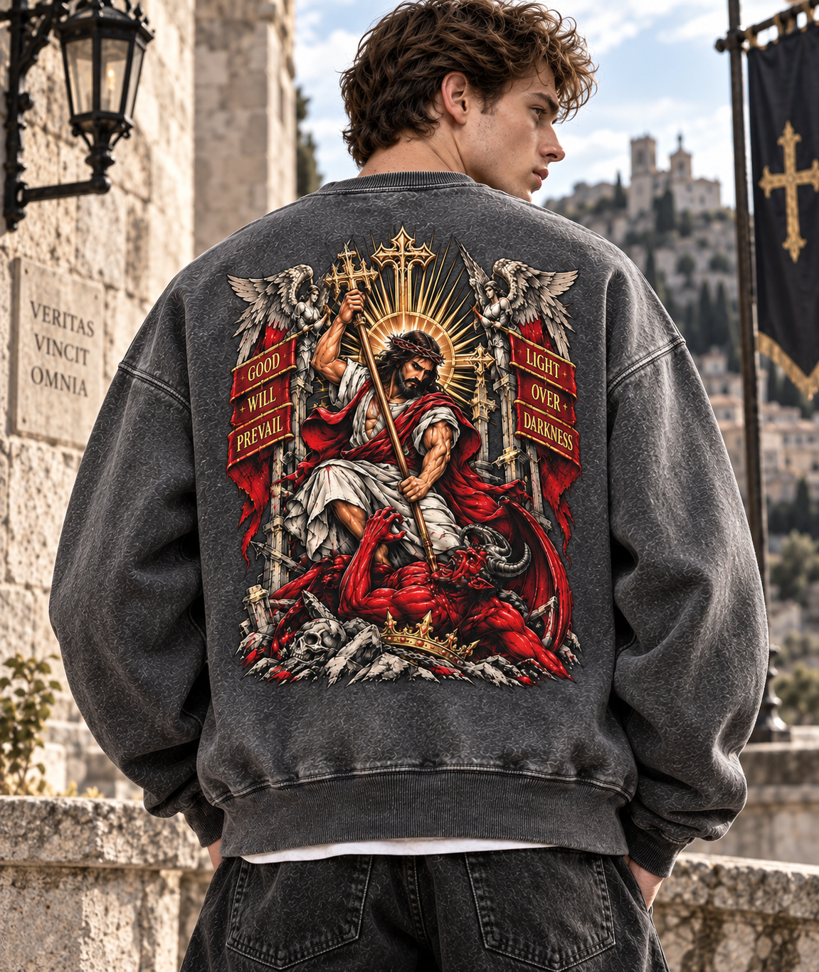 Good Will Prevail – Vintage Faith Washed Sweatshirt