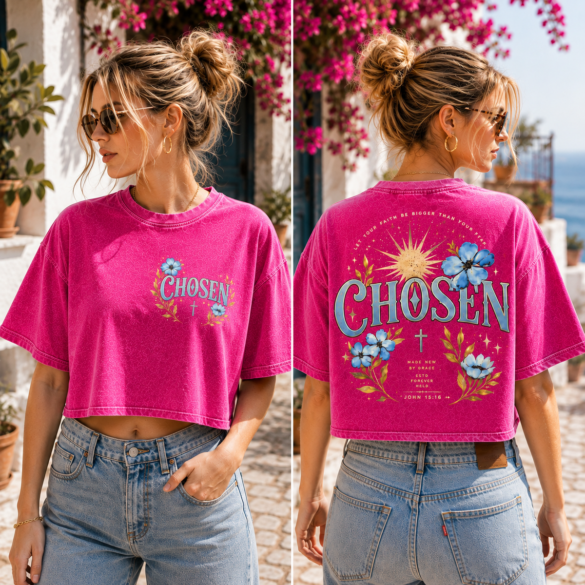 CHOSEN Faith Vintage Crop Top