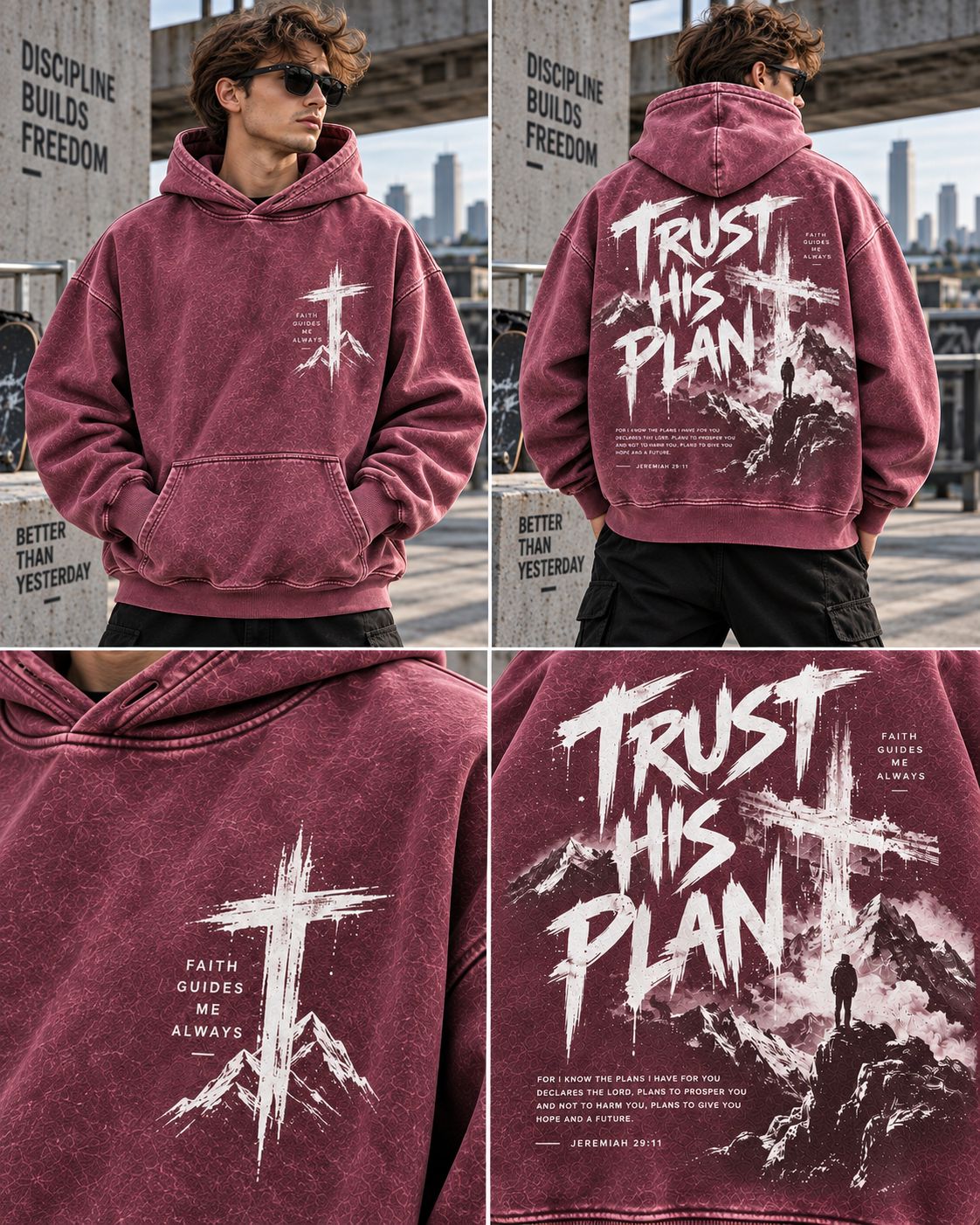 Trust His Plan – Vintage Faith Hoodie