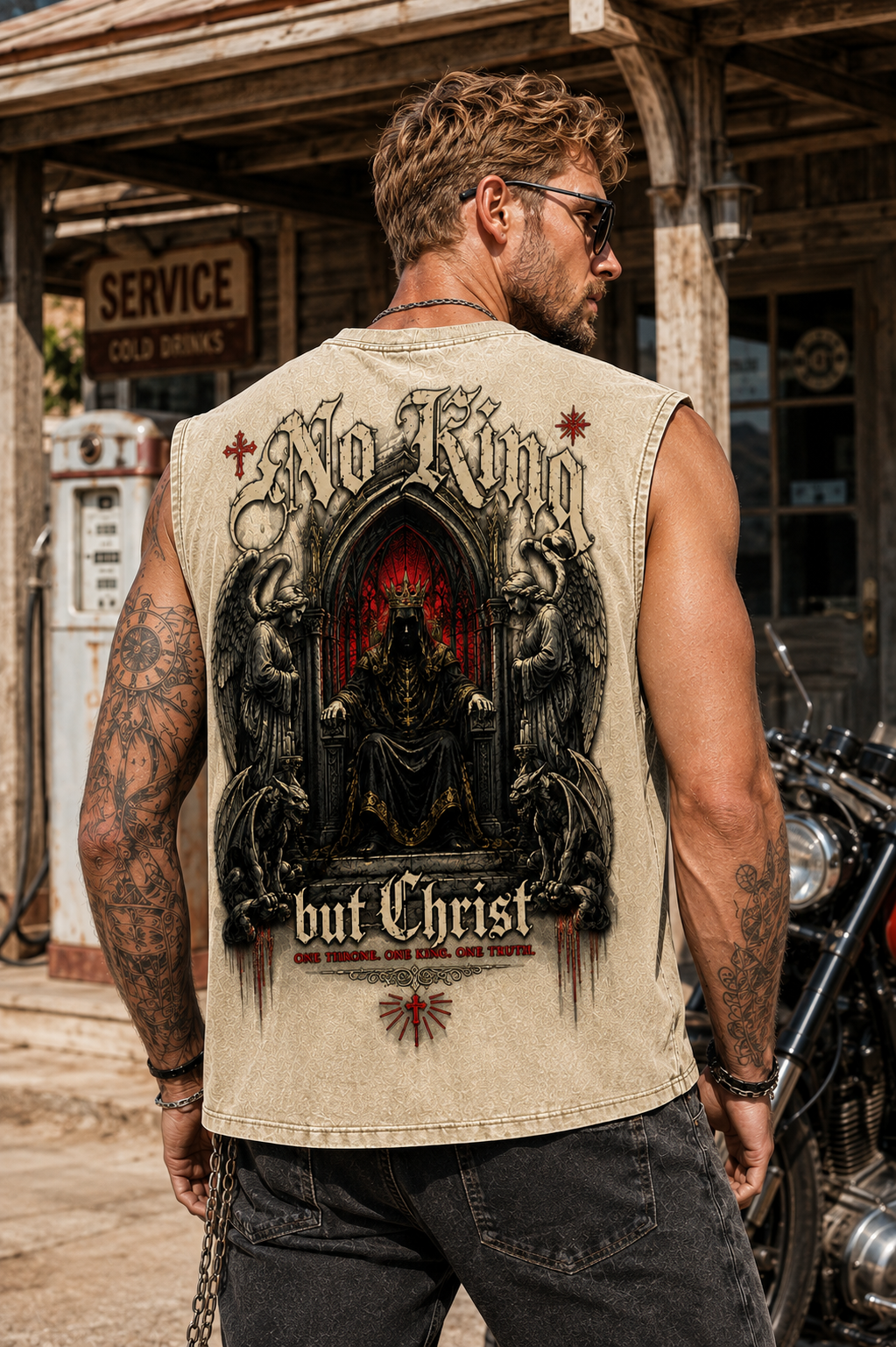 No King But Christ – Vintage Gothic Tank Top
