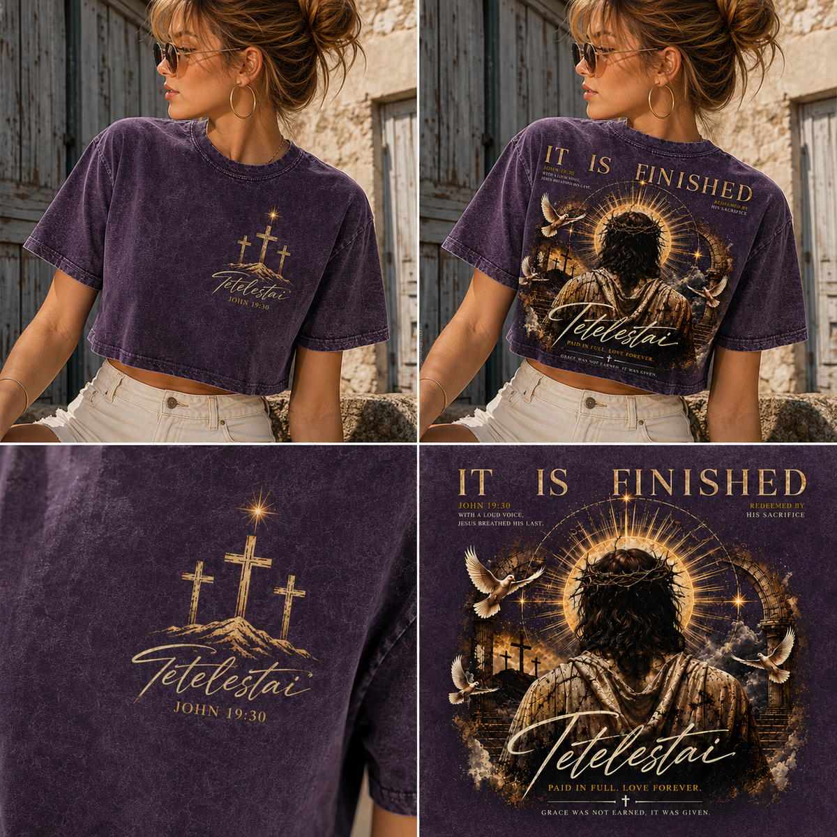 Tetelestai Faith Vintage Crop Top – It Is Finished