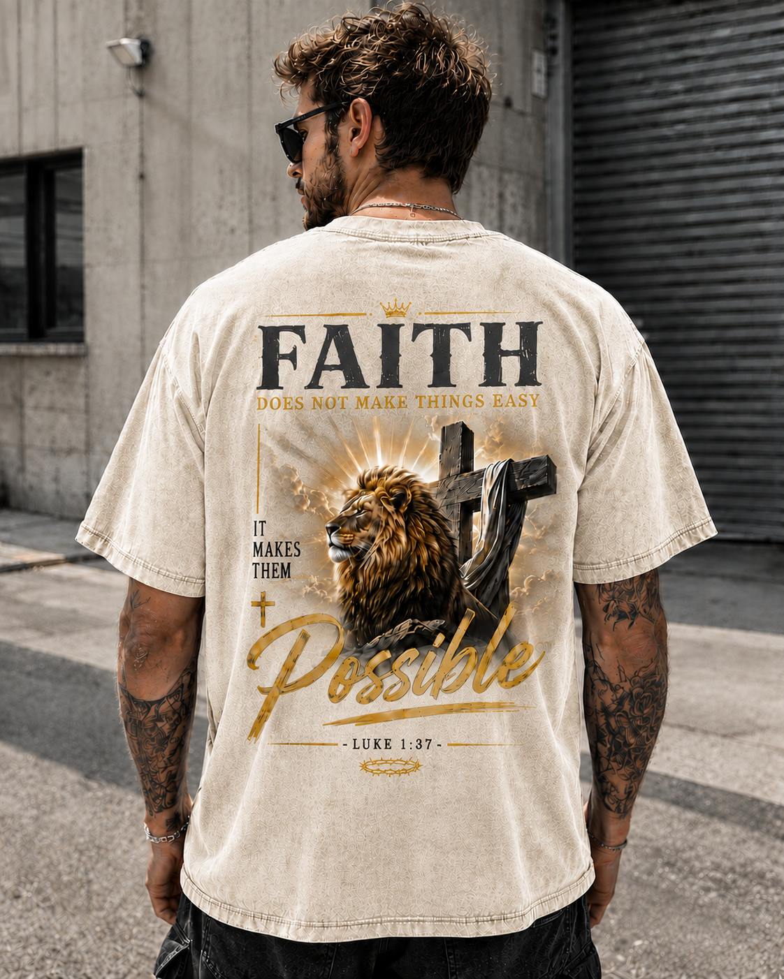 Faith Lion Christian T-Shirt  Faith Lion Graphic Tee