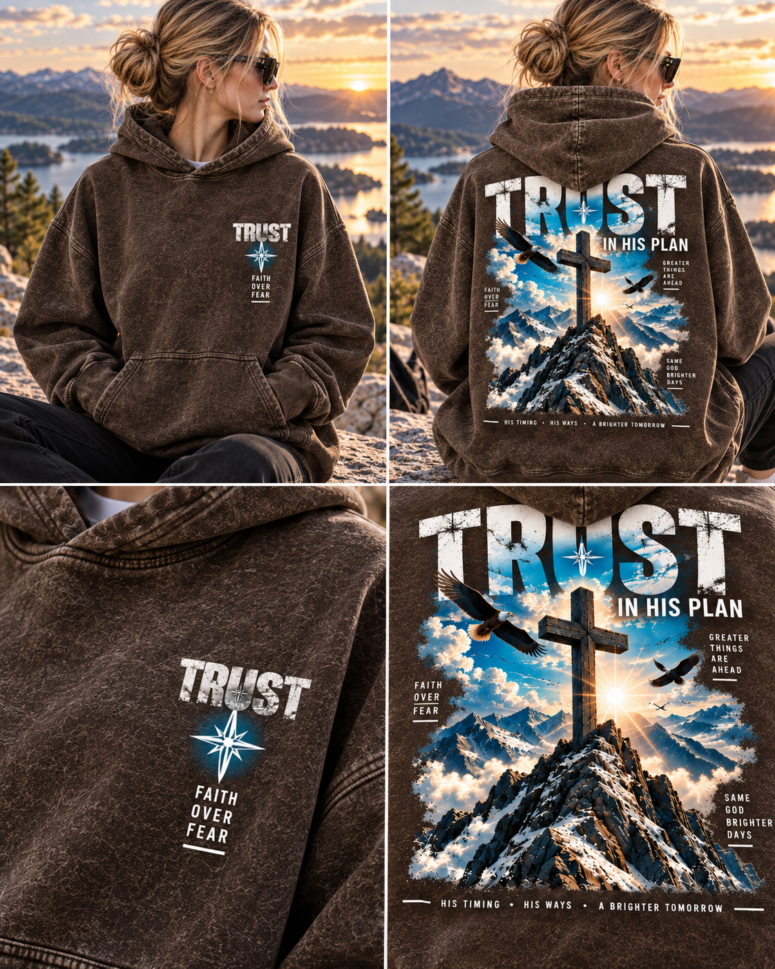 Trust In His Plan Hoodie – Vintage Mountain Faith