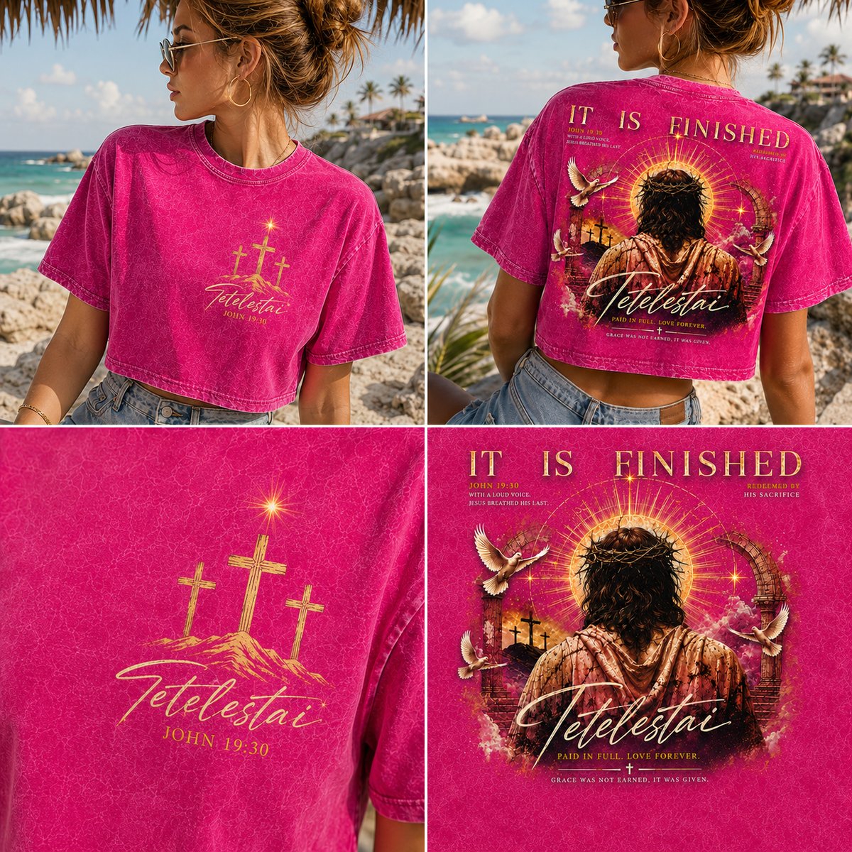 Tetelestai Faith Vintage Crop Top – It Is Finished