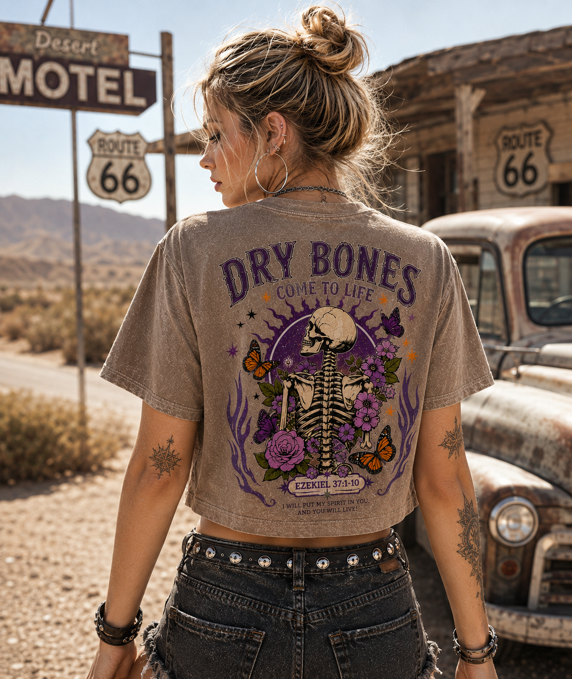 Dry Bones Come to Life – Vintage Skeleton Crop Top