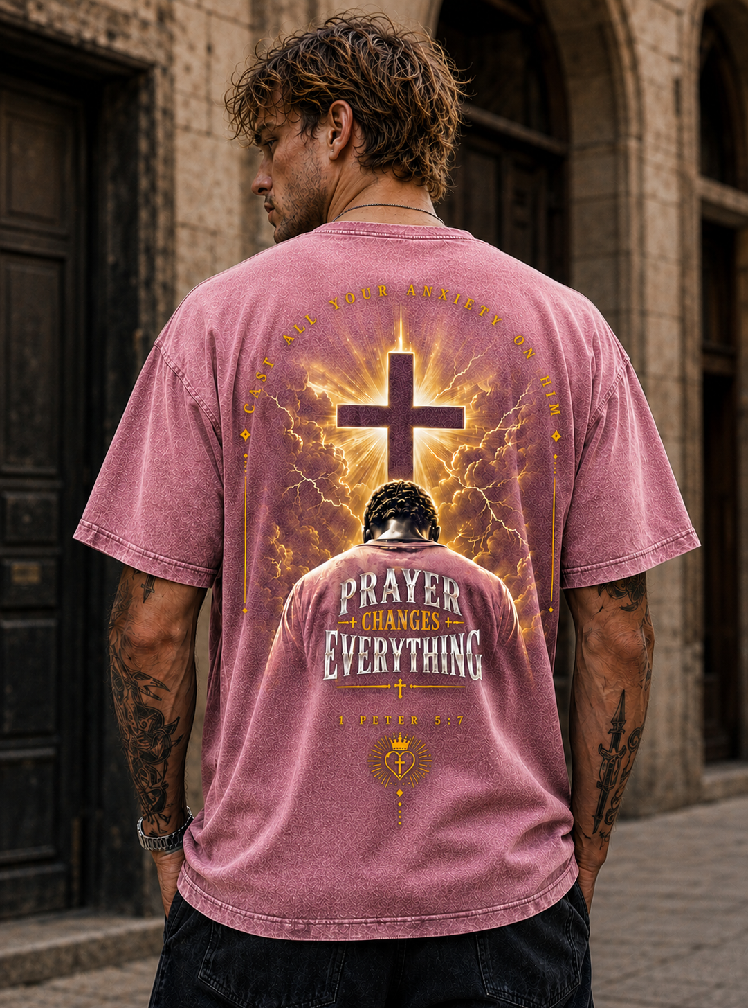 Prayer Changes Everything – Christian Cross T-Shirt